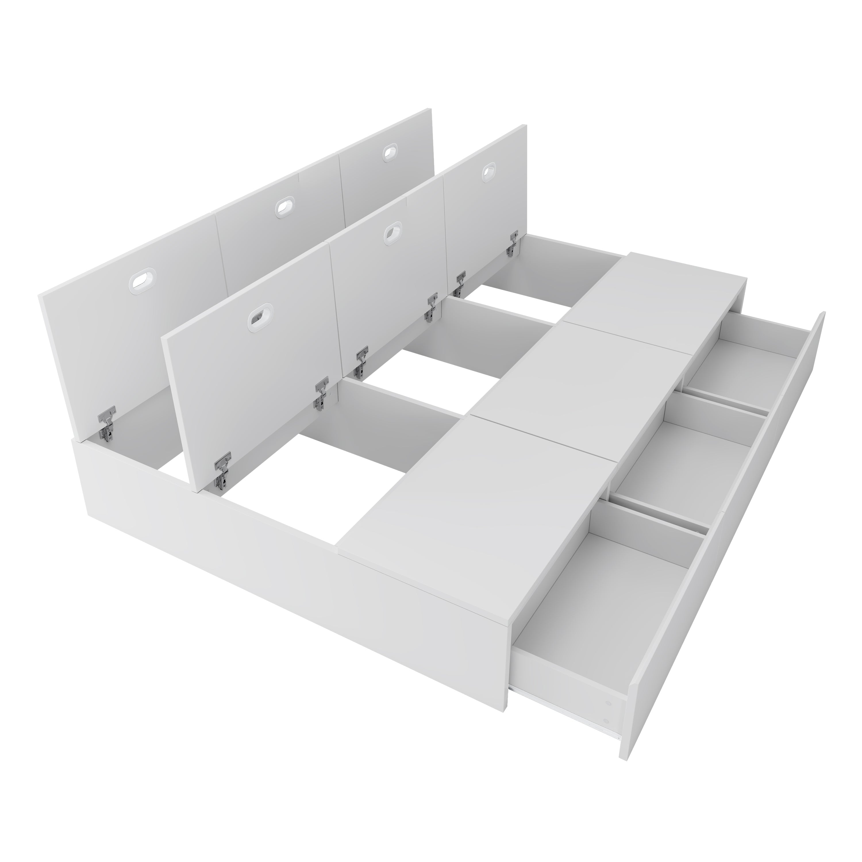 Logidon opbergbed 140x200 cm wit palletbed met opbergruimte