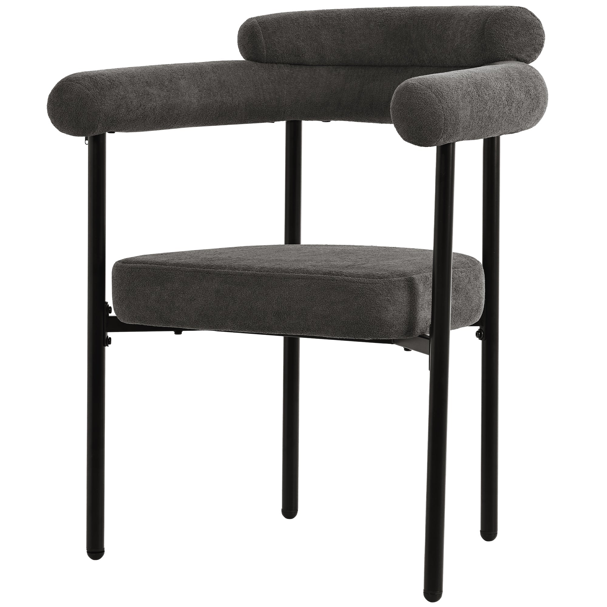 Logidon 6 Dining Chairs Modern Dark Gray Velvet Comfortable Ring Seats