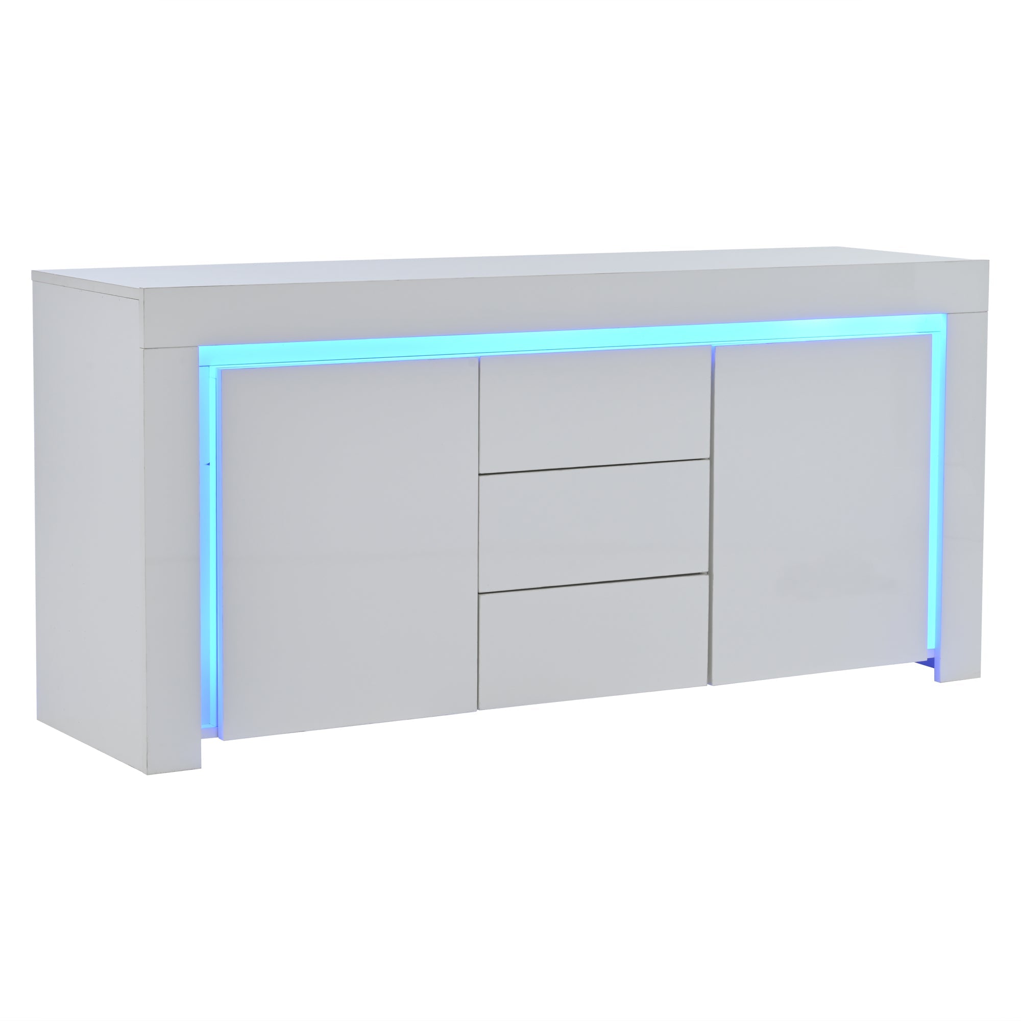 Logidon wit hoogglans dressoir 140x40x65 cm met LED verlichting