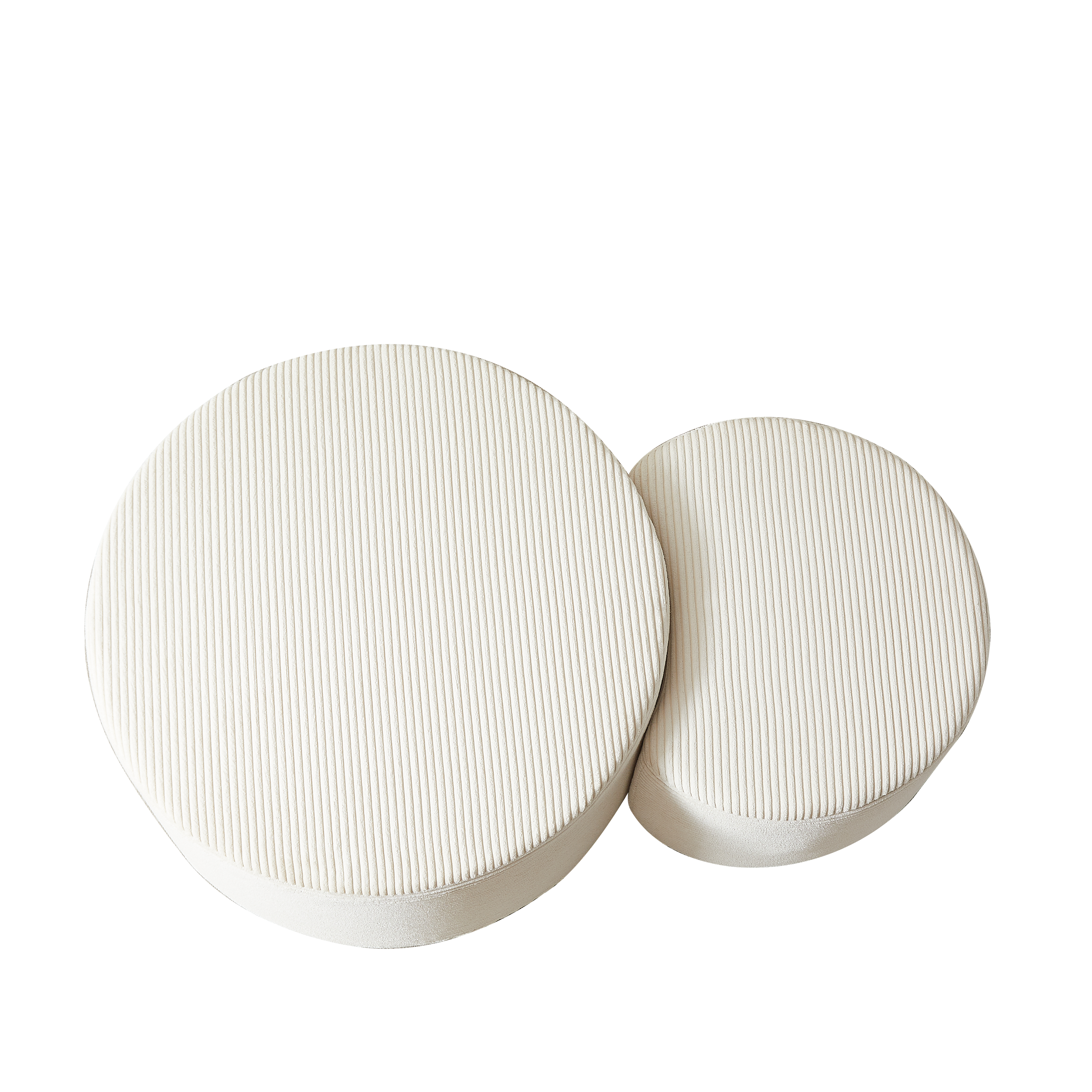 Logidon salontafelset van 2 rond gewatteerde beige stof