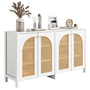 Logidon Modern dressoir 4 rotan deuren wit 145x40x80 cm
