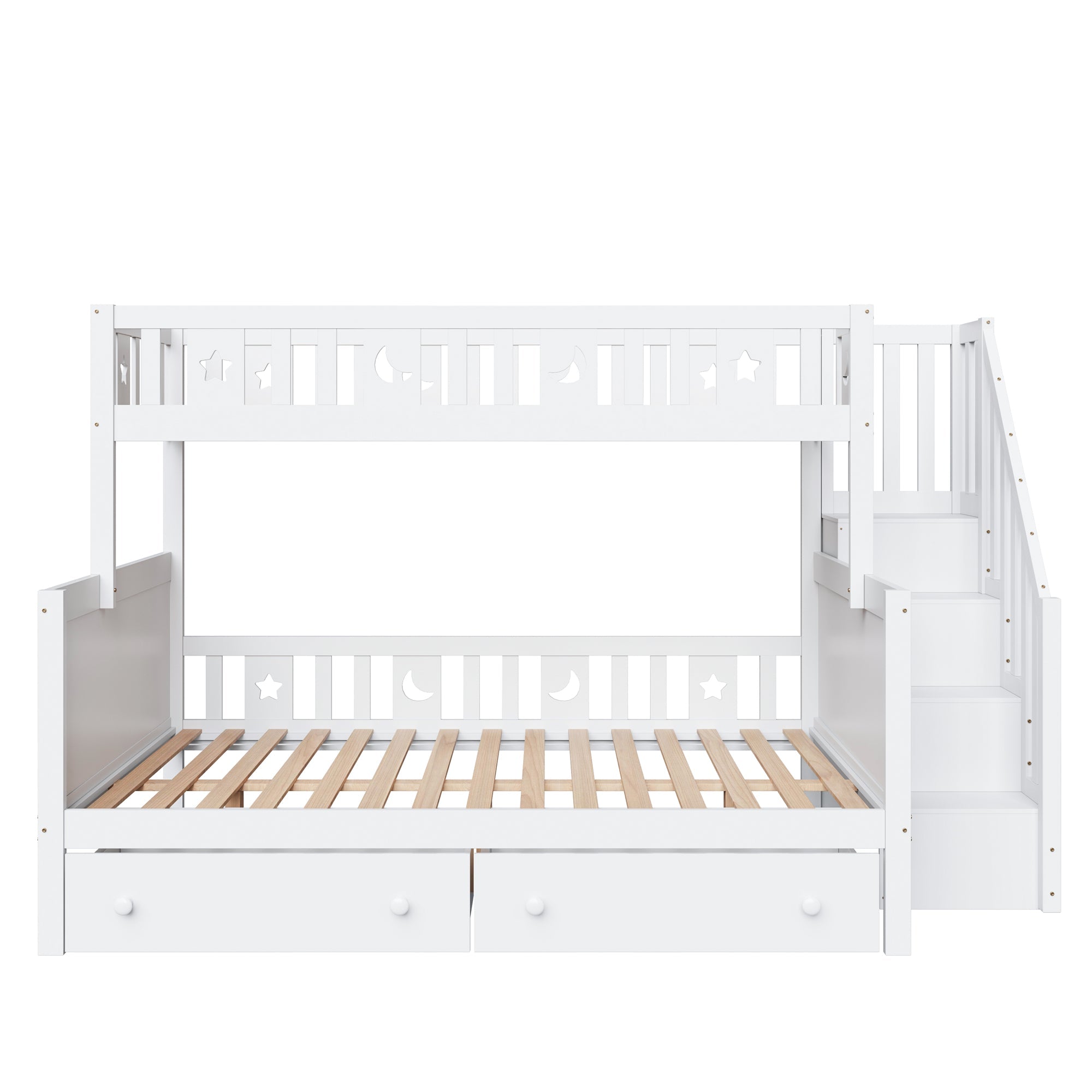 Logidon kinderstapelbed 90x200/140x200 wit met veiligheidstrap