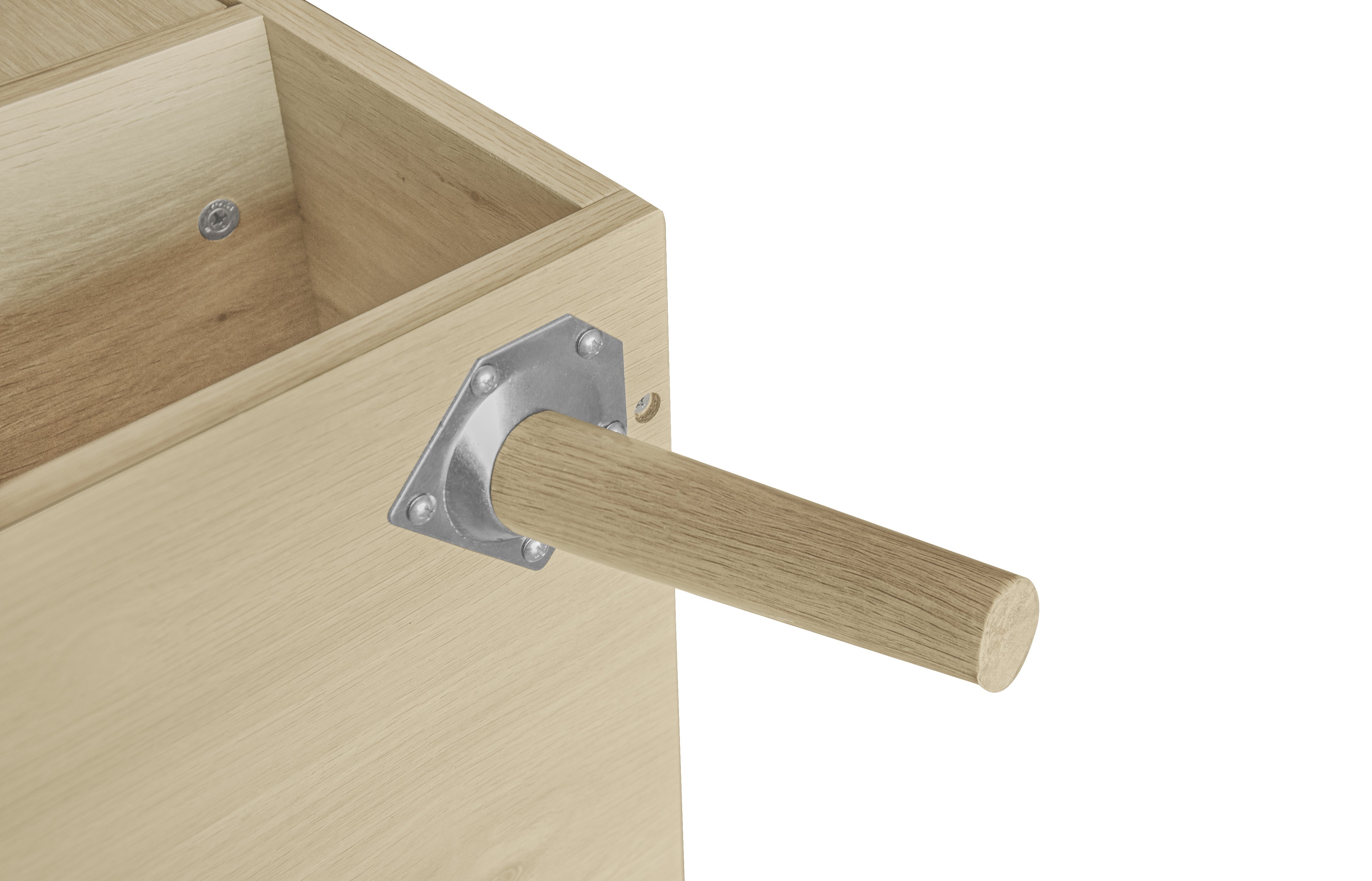 Logidon schoenenkast naturel houtlook met dubbele deuren Rotan design