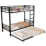 Logidon Stapelbed Ijzer Zwart 90x200 en 90x190 met uitschuifbaar bed