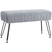 Logidon bank met faux fur look grijs 82x30x47 cm metalen poten