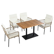Logidon 5-delige buiten eettafelset, 4 personen, acaciahout
