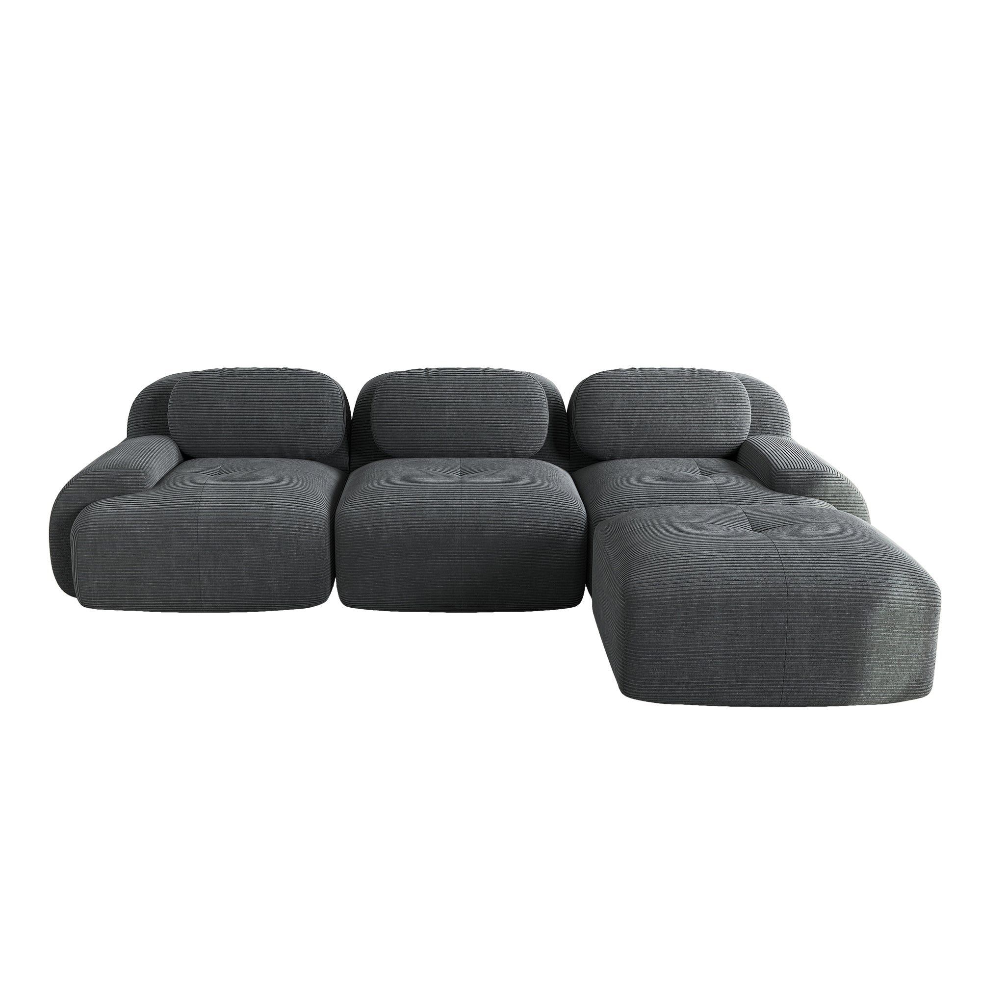 Logidon Modular Corner Sofa Gray No Assembly 3 Seater Armrests