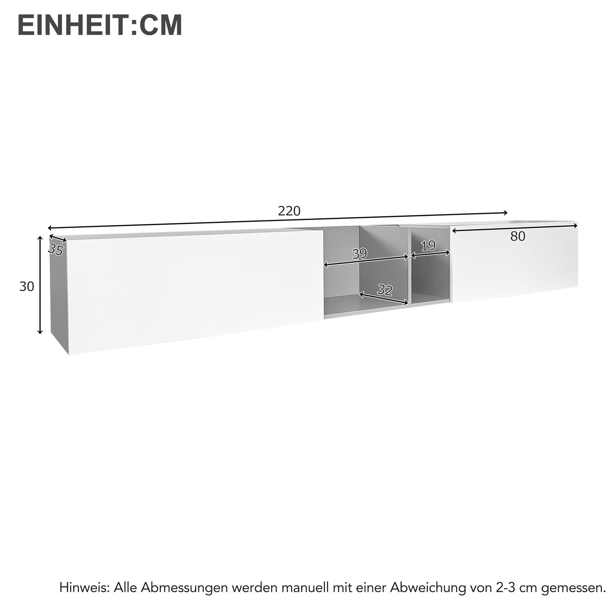 Logidon TV-meubel 170 cm hoogglans zwart glasplank LED