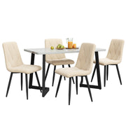 Logidon eettafelset 117x68 cm beige twill fluwelen stoelen zwarte poten