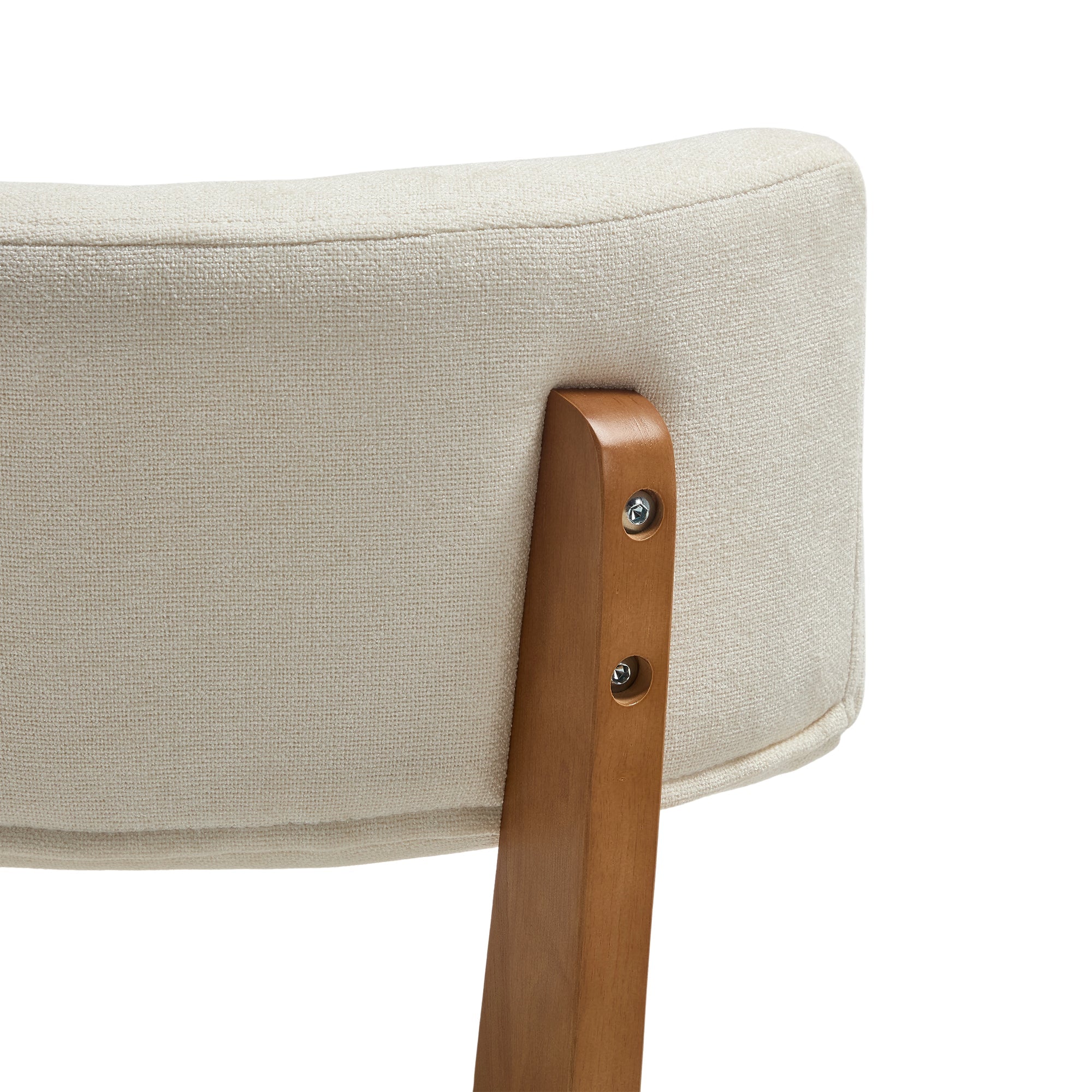 Logidon Set van 2 eetkamerstoelen Modern Retro met massief houten poten Beige