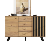 Logidon sideboard 120x38x75cm 4 drawers 2 doors hollow design