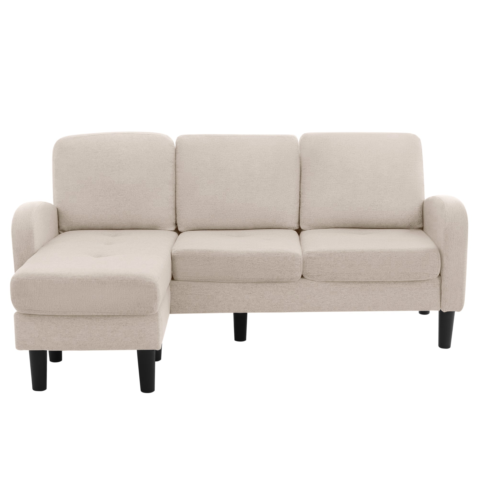 Logidon L hoekbank met chaise longue 3-zits beige 166x118x77 cm