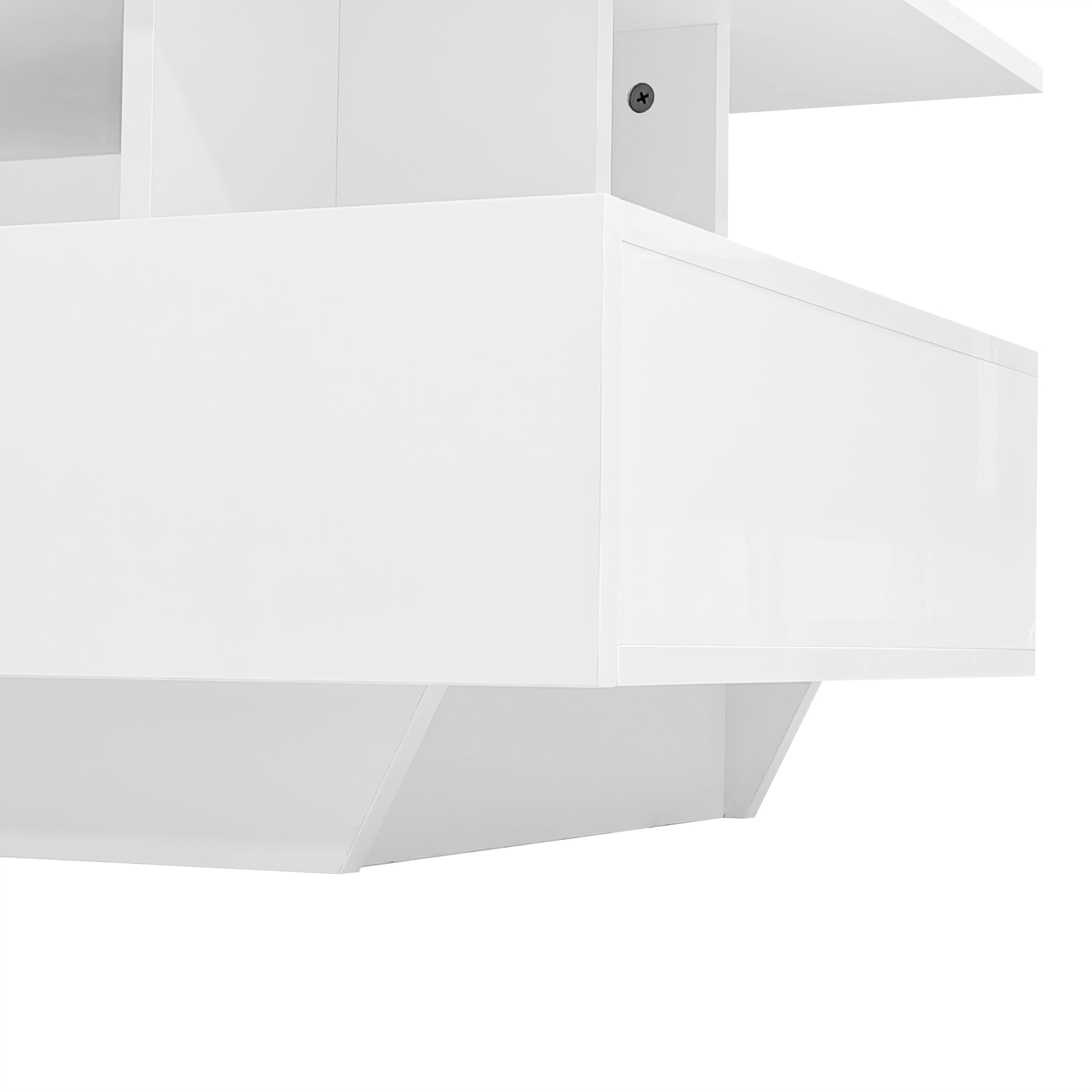 Logidon hoogglans salontafel LED, 2 lades, 90x55x41 cm wit