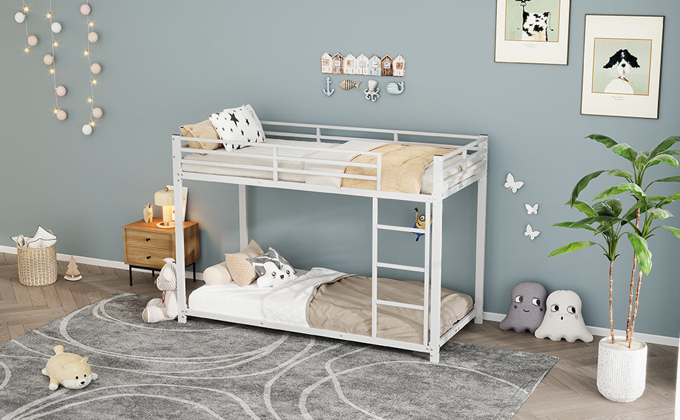 Logidon stapelbed 90x200 metaal wit klassieke vorm