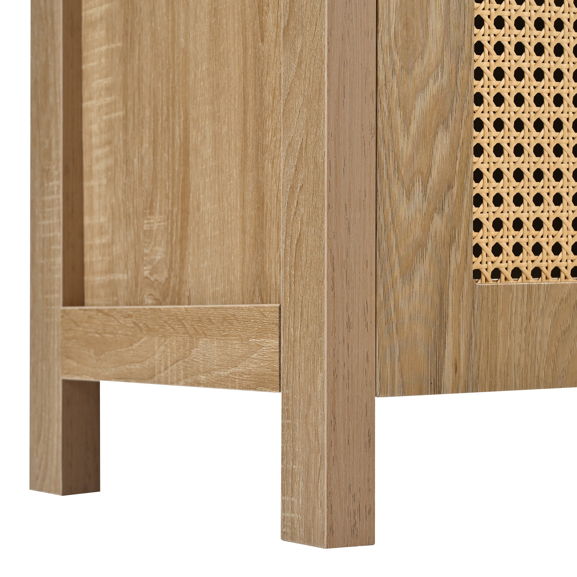 Logidon Dressoir 145x40x80 cm met vier rotan deuren natuurlijk hout
