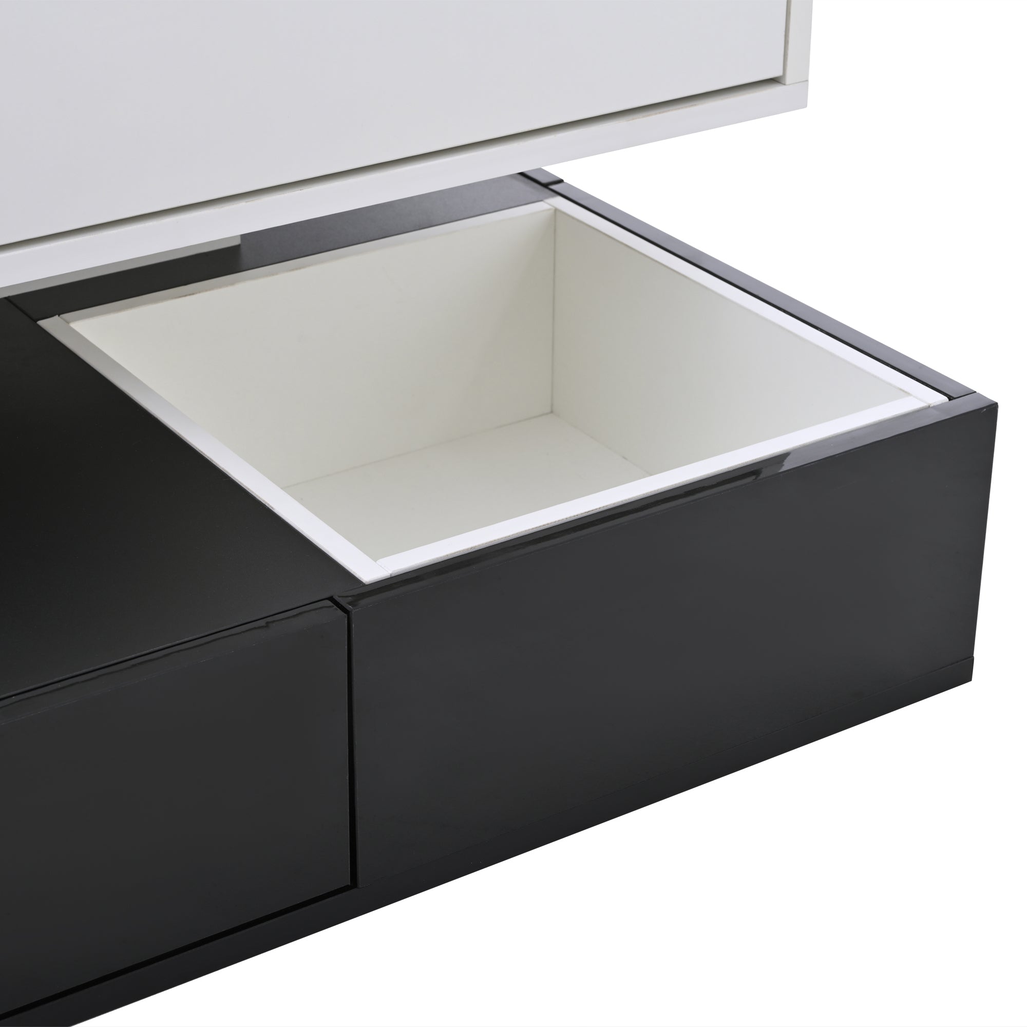 Logidon salontafel 70x70 hefblad 360 graden draaibaar 3 lades wit
