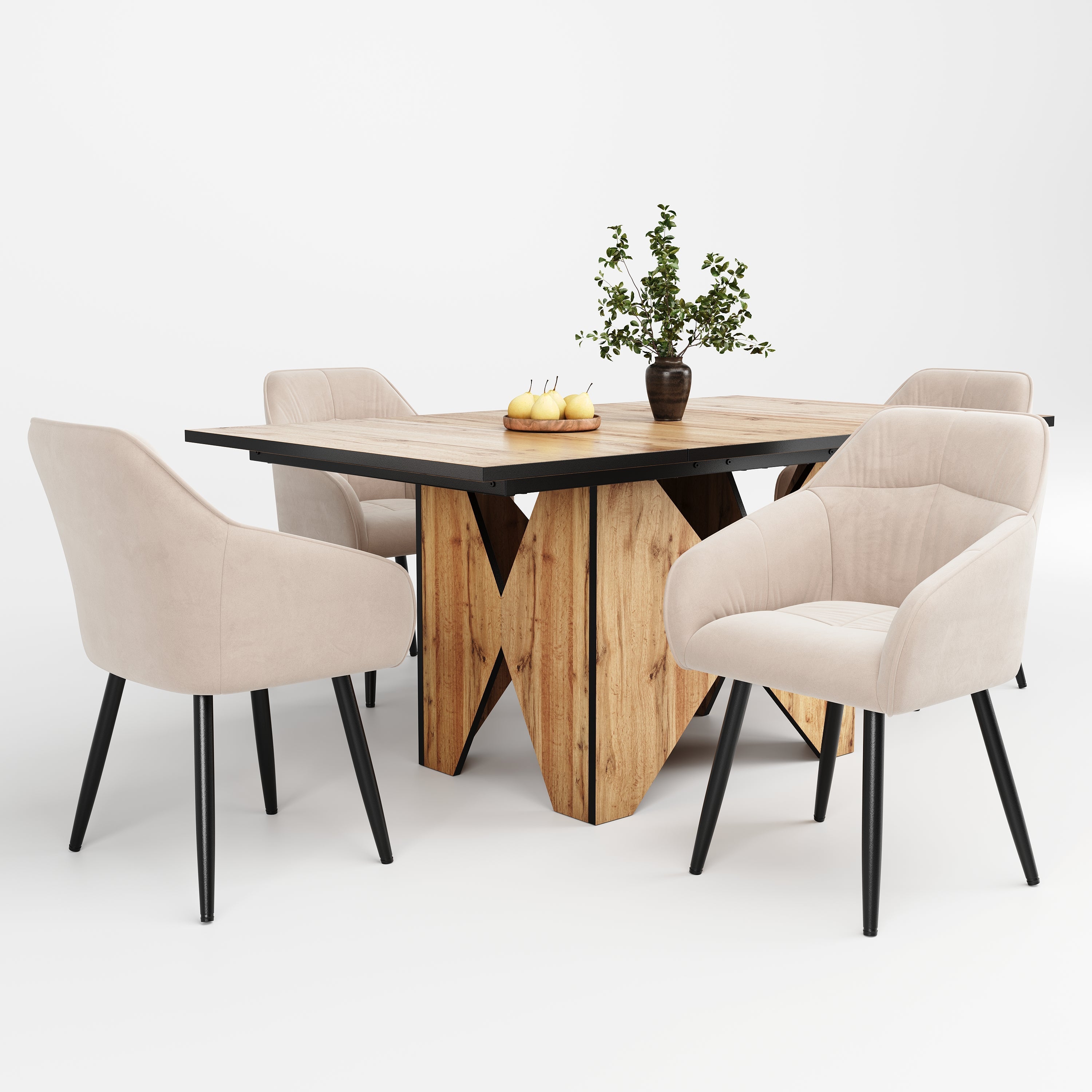 Logidon Moderne eettafel hout 138x80x75 cm lichtbruin MDF
