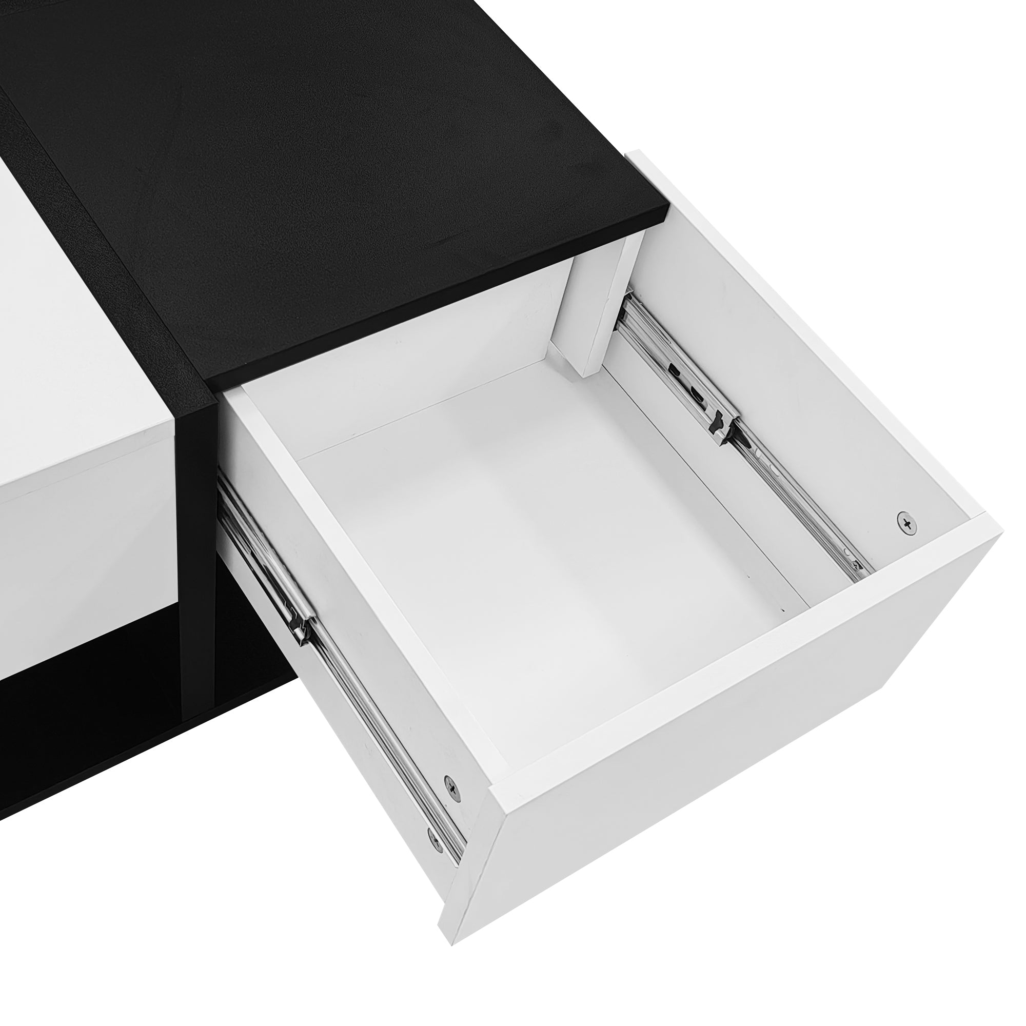 Logidon Moderne Salontafel Zwart Wit 70x70x35,5 cm Met 2 Laden