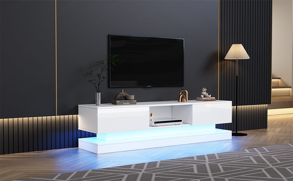 Logidon wit TV-meubel 160 cm met LED-verlichting app bediening