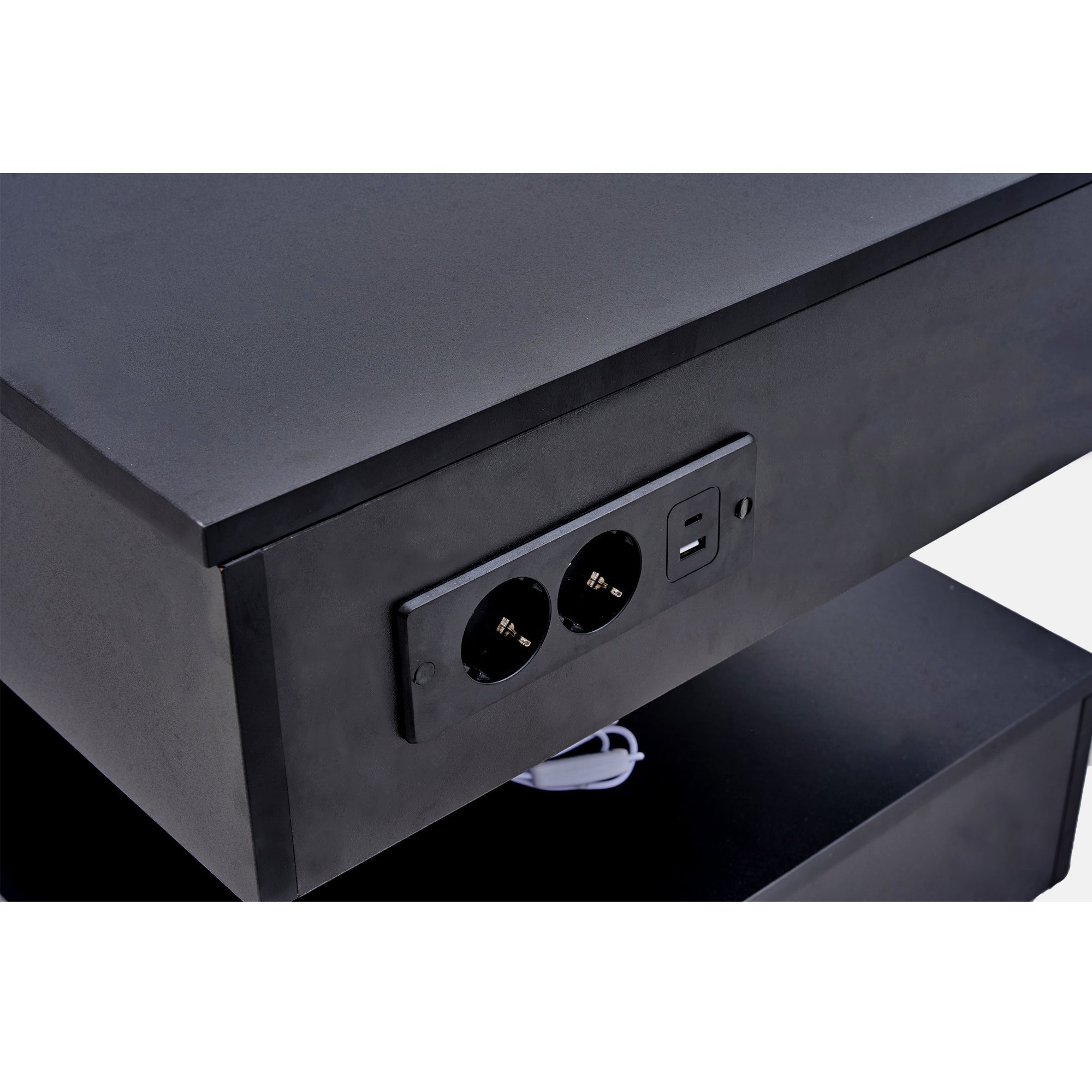 Logidon LED Salontafel met verborgen opbergruimte 100x50 cm Zwart