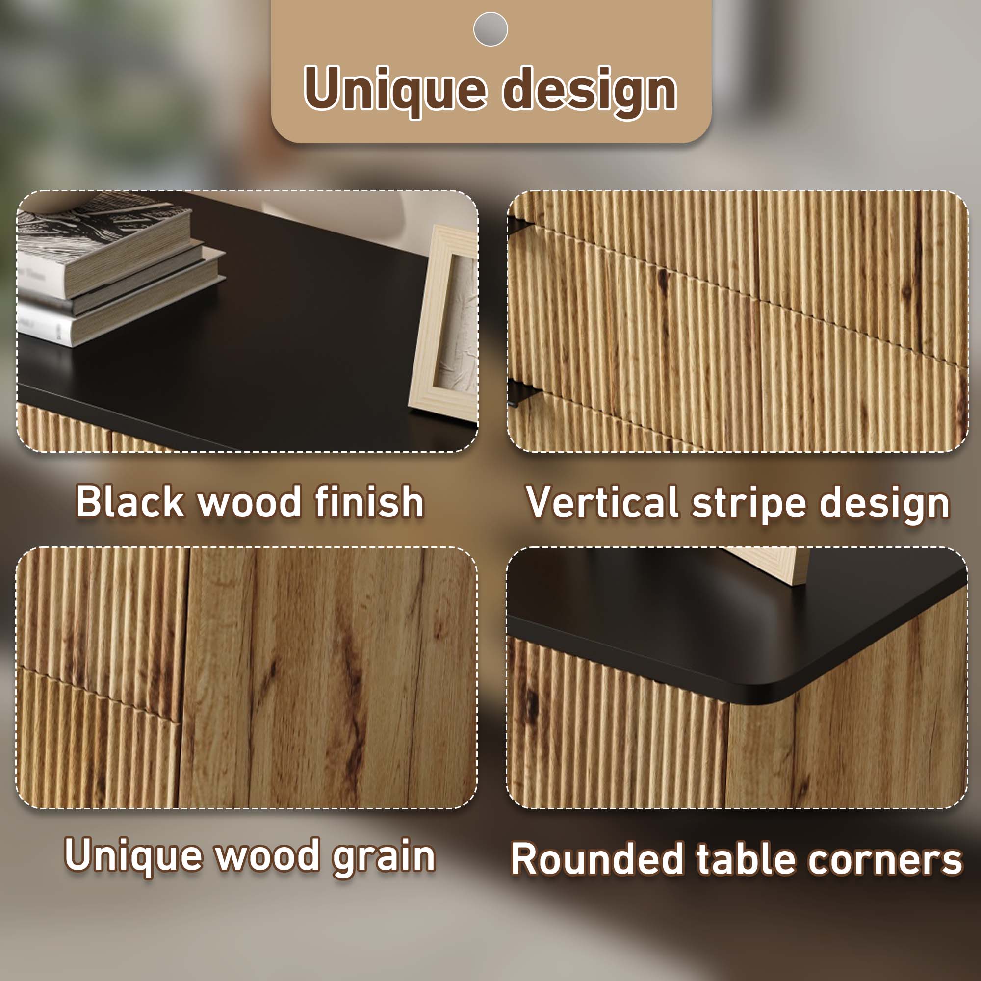 Logidon Modern dressoir 120x39,5x80 9 laden natuurlijke houtlook