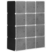 Logidon kledingkast insteekreksysteem zwart wit 111x47x145 cm