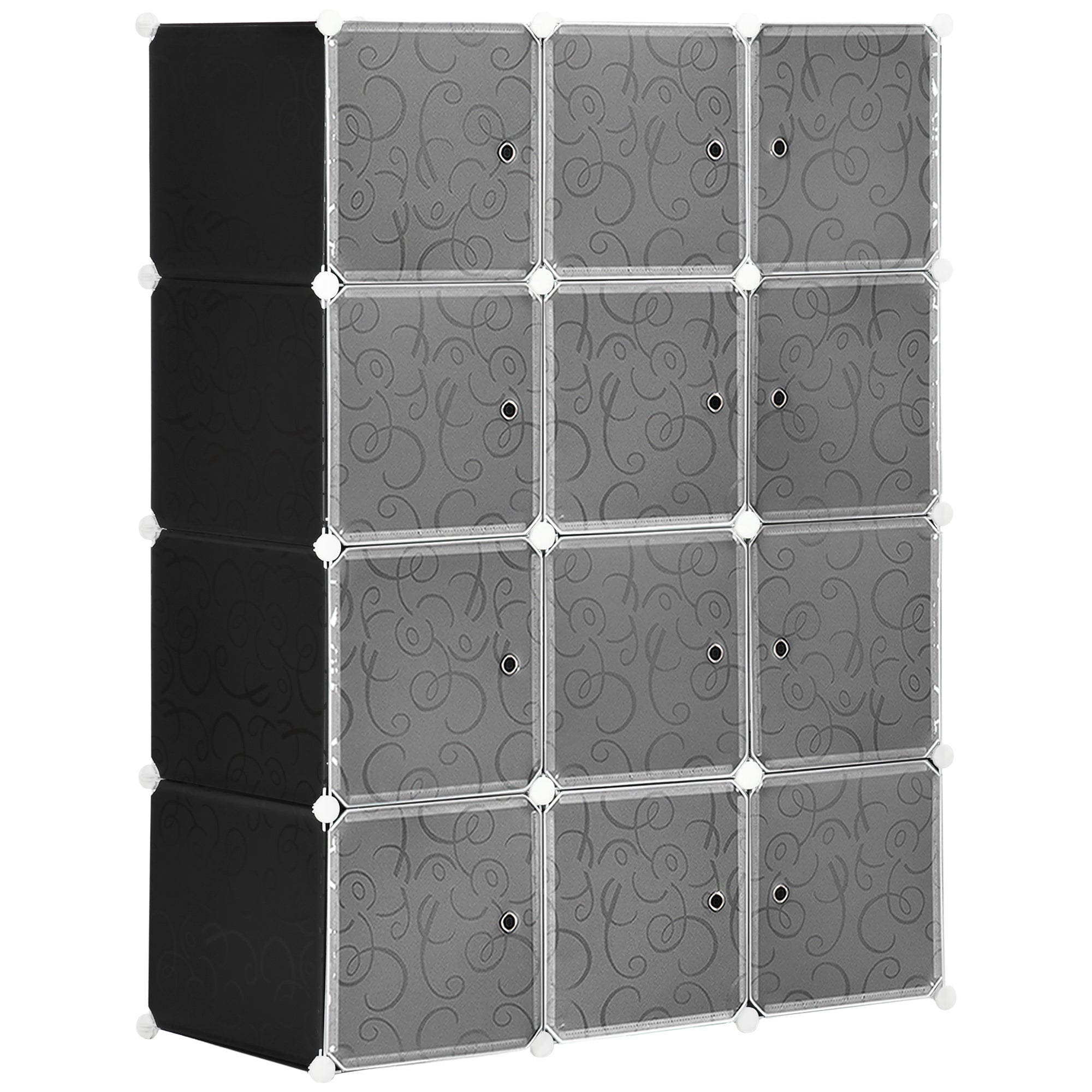 Logidon kledingkast insteekreksysteem zwart wit 111x47x145 cm