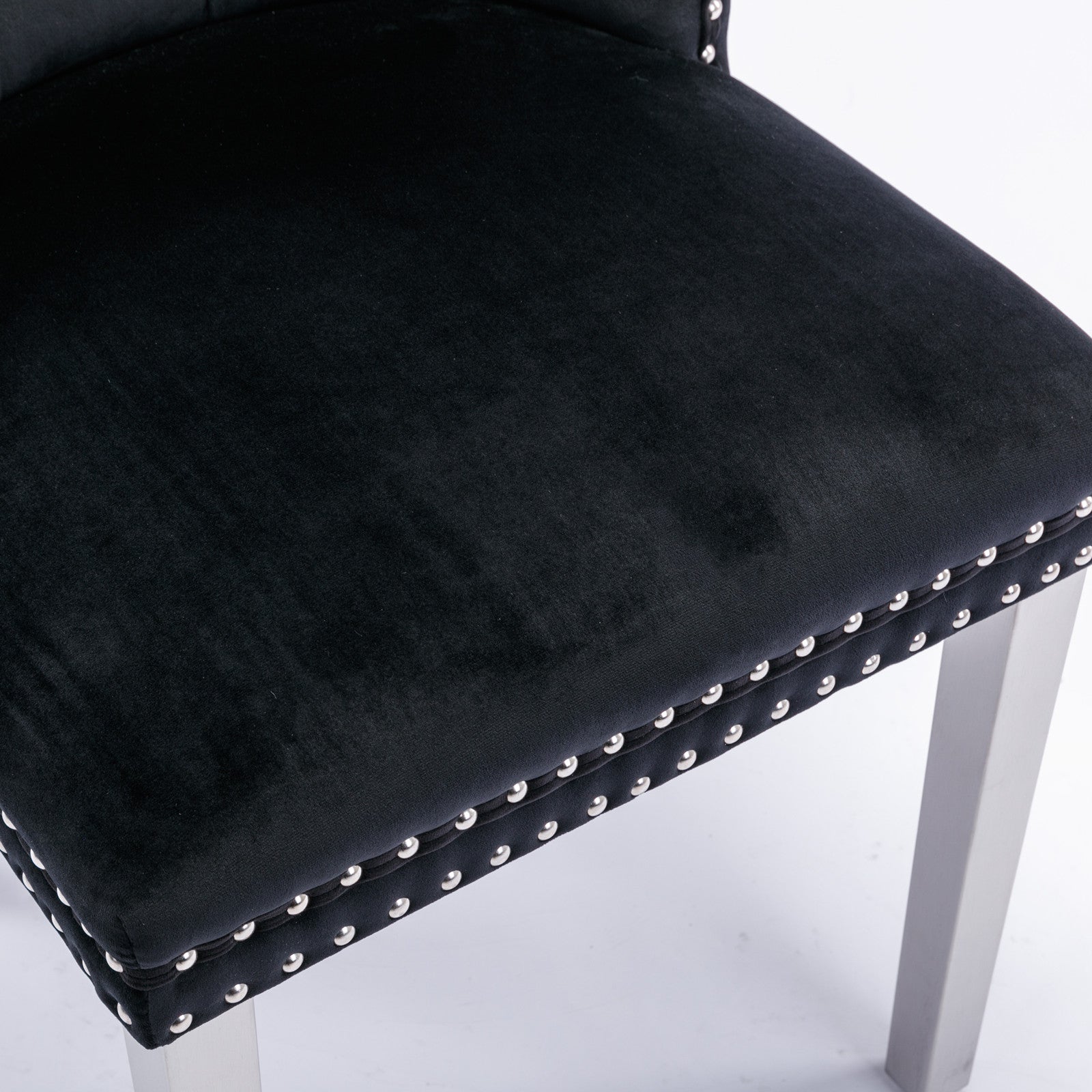 Logidon Nikki Collection Velvet eetkamerstoelen zwart set van 2
