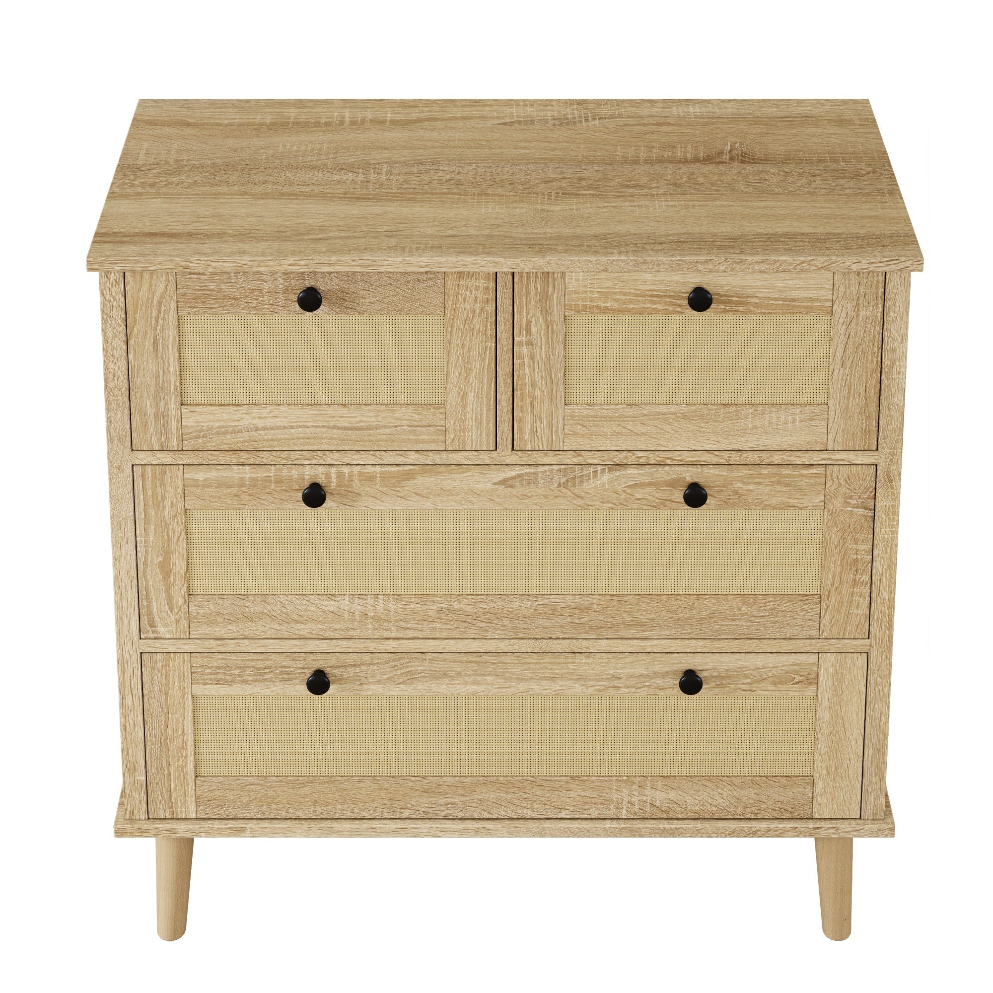 Logidon ladekast met 4 lades en rotan front naturel 80x40x80 cm