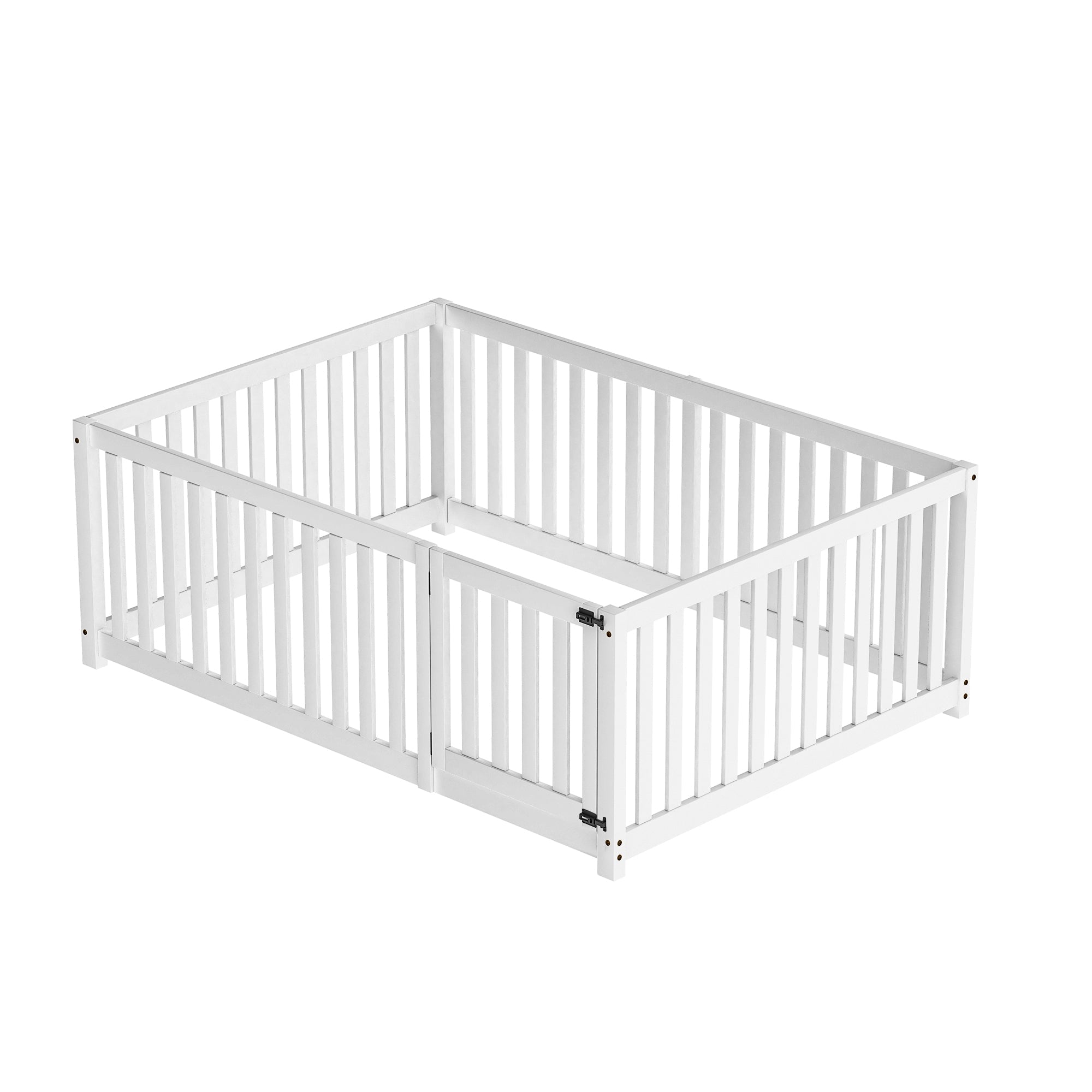 Logidon Children's Bed 140x200 White With Door and Fence