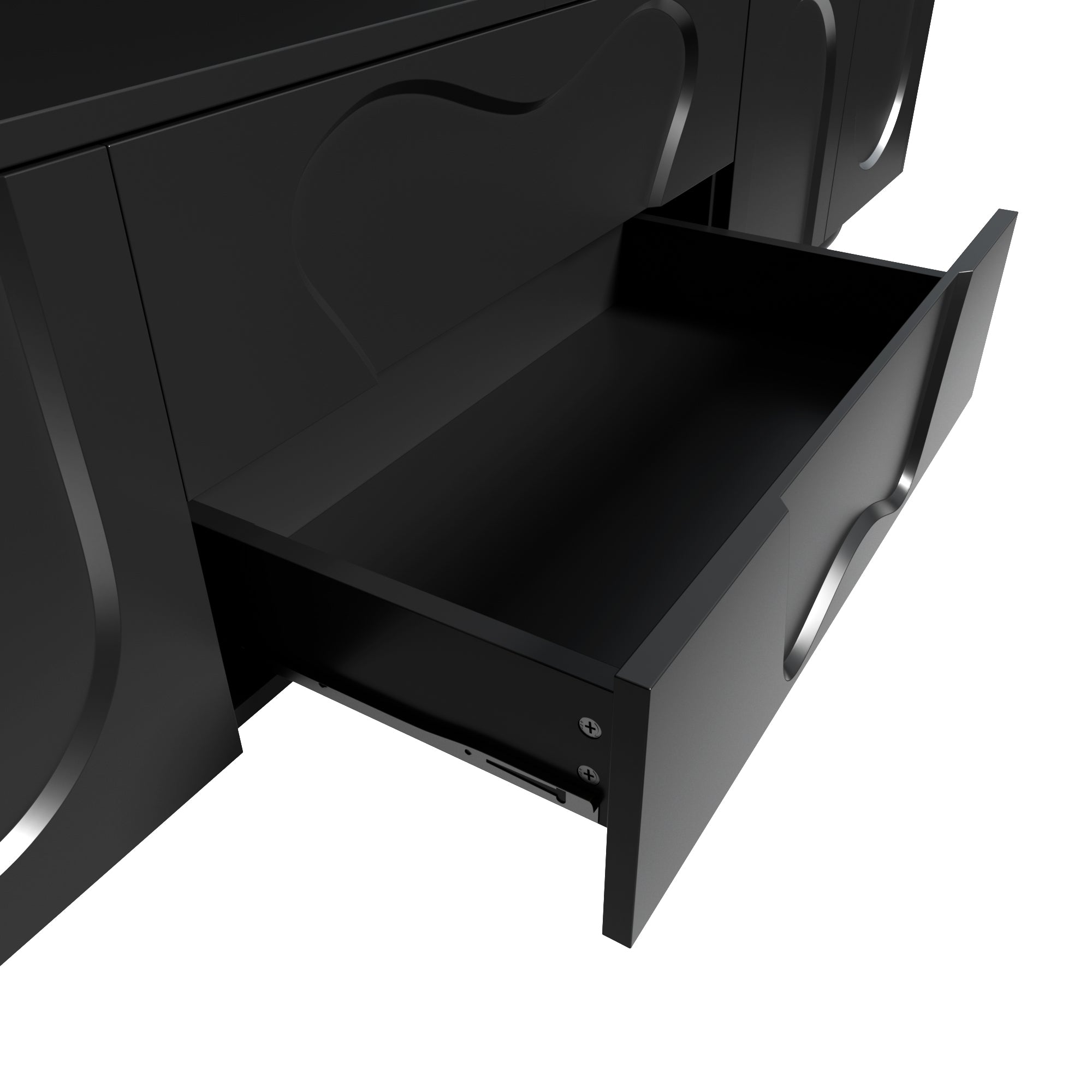 Logidon TV-meubel 180 cm Zwart Modern Kast met Houten Poten