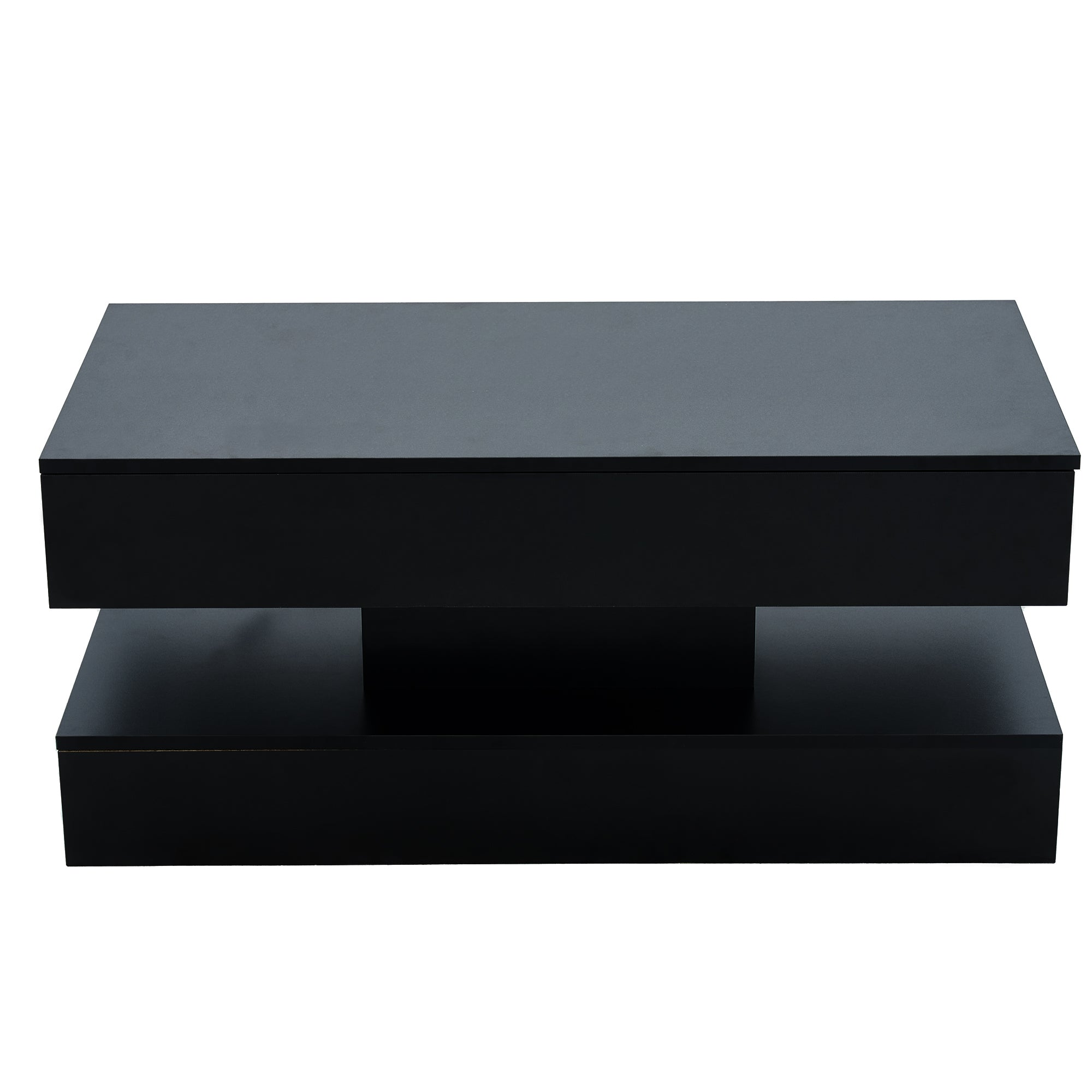 Logidon LED Salontafel met verborgen opbergruimte 100x50 cm Zwart