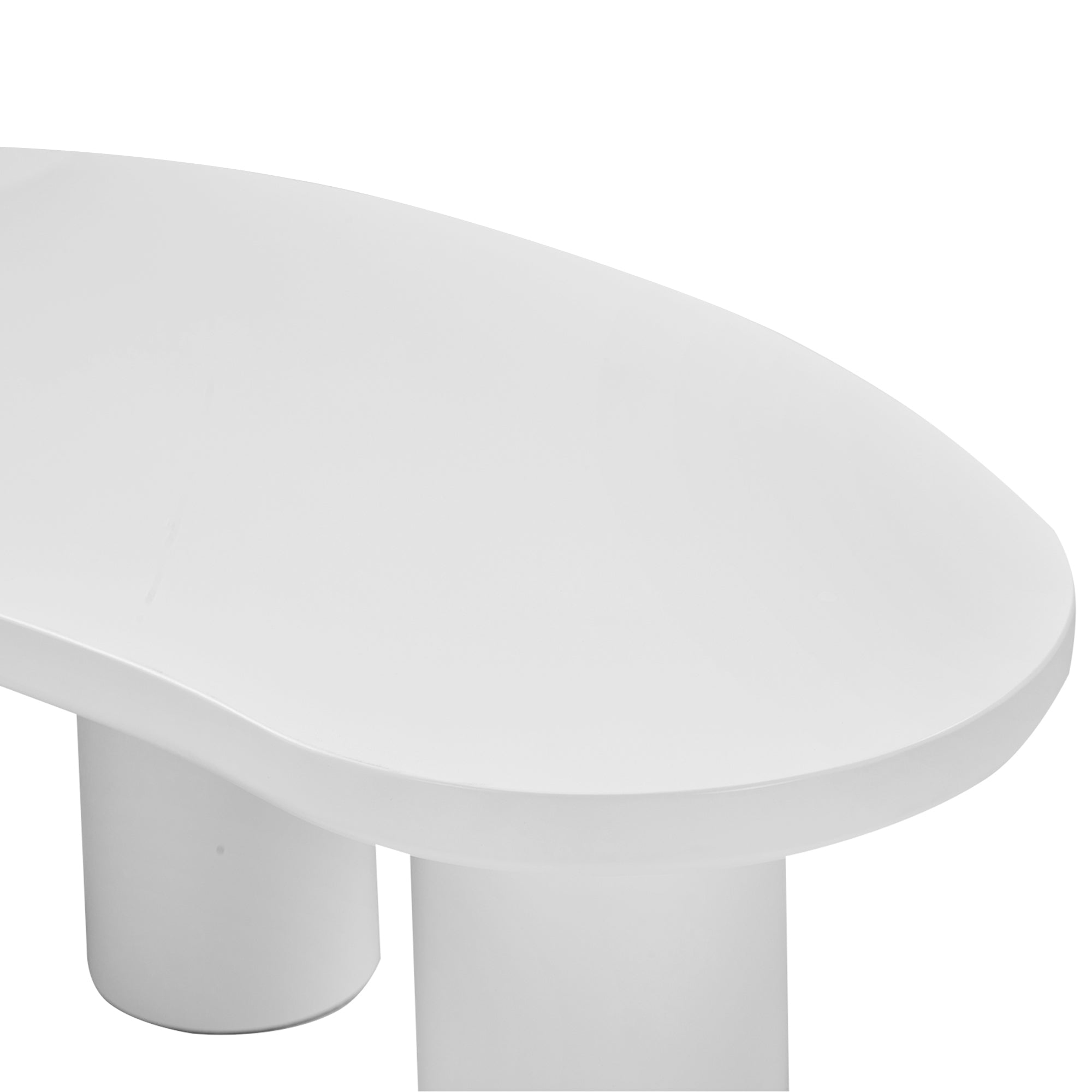 Logidon Witte halve maan salontafel 107x57x40,5 cm MDF en PVC