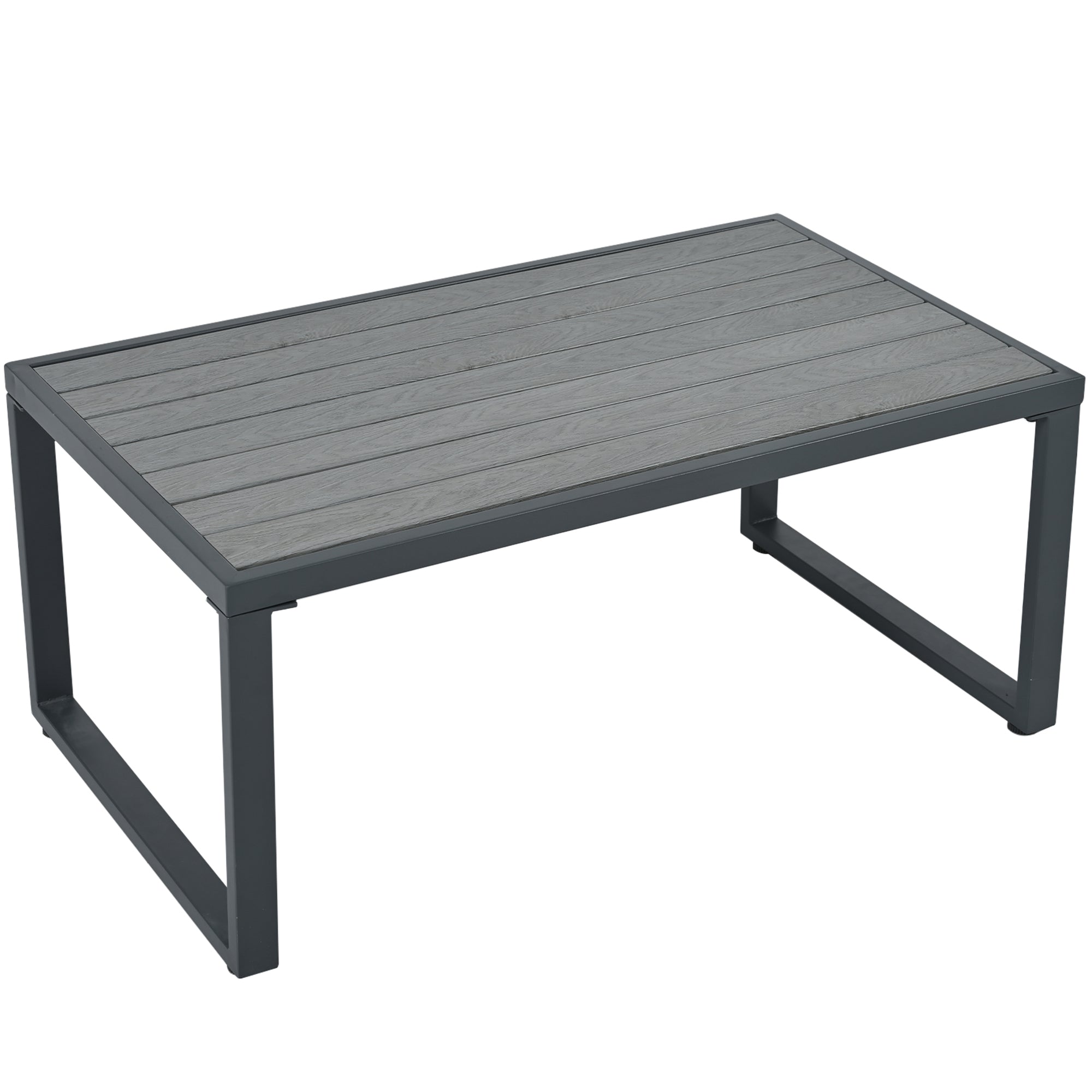 Logidon Tuinloungeset Grijs Touw met Gegalvaniseerd Ijzeren Frame Set van 4