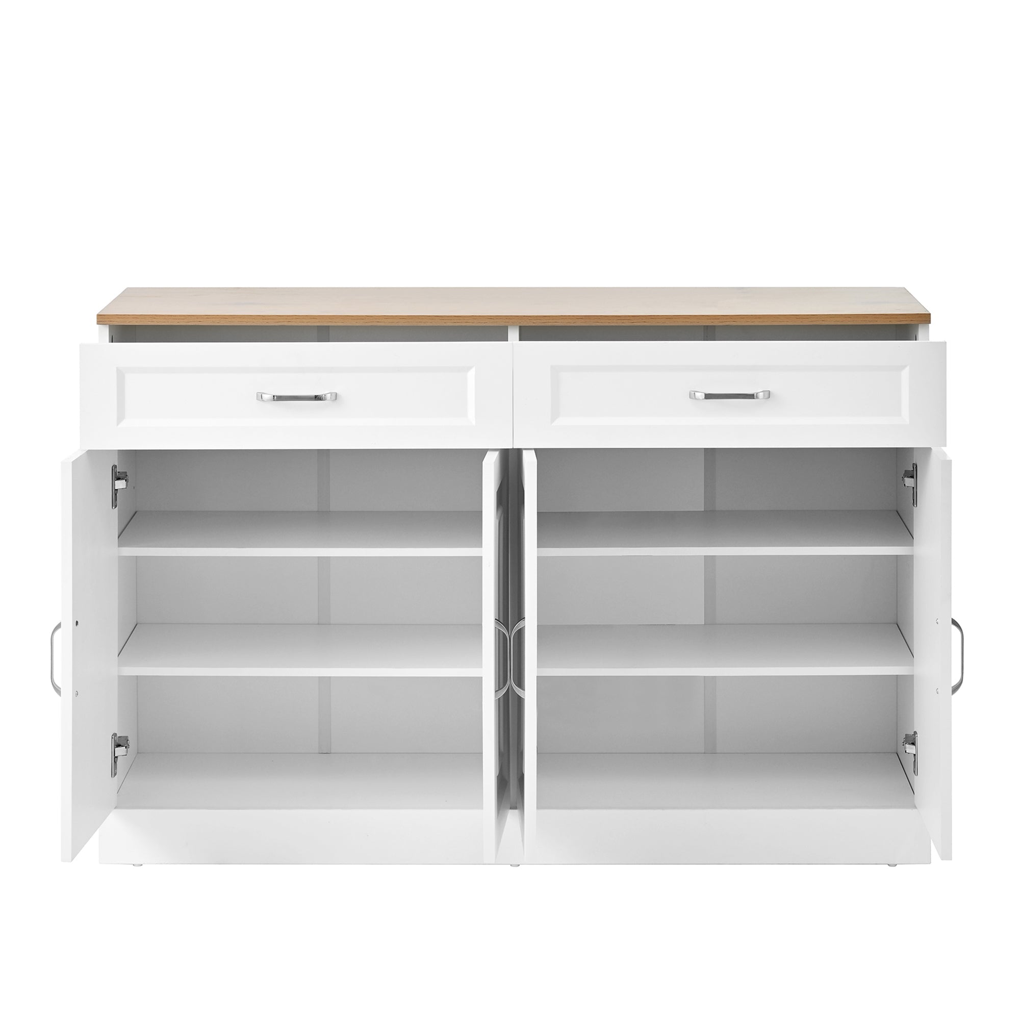 Logidon dressoir 120 cm wit houtlook met 4 deuren en 2 lades