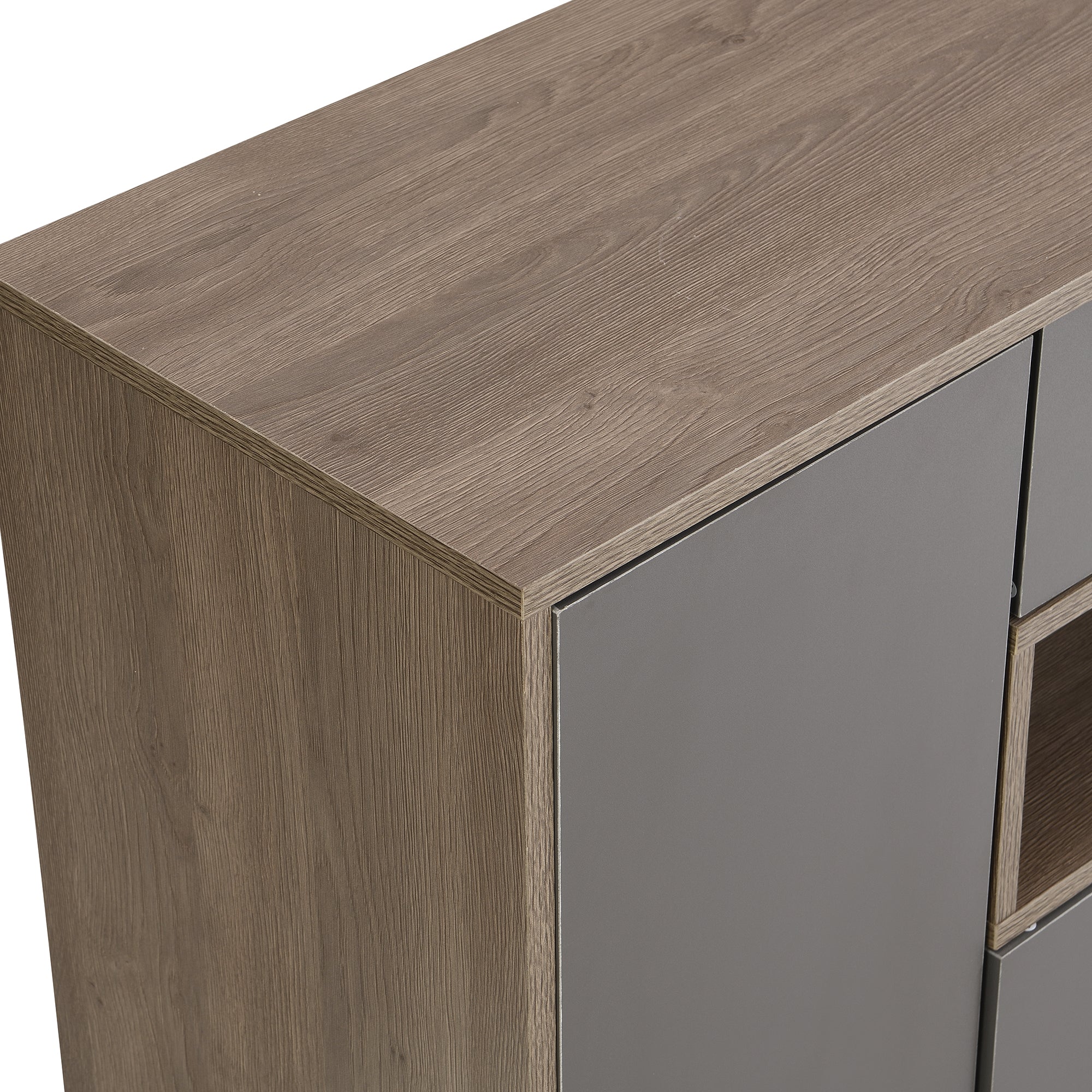 Logidon Schoenenbank Grijs Met Gewatteerde Zitting Verstelbare Planken 140x35x110 cm