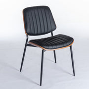 Logidon Eettafel Stoelenset 2 Mid Century Retro Kunstleer Zwart PU