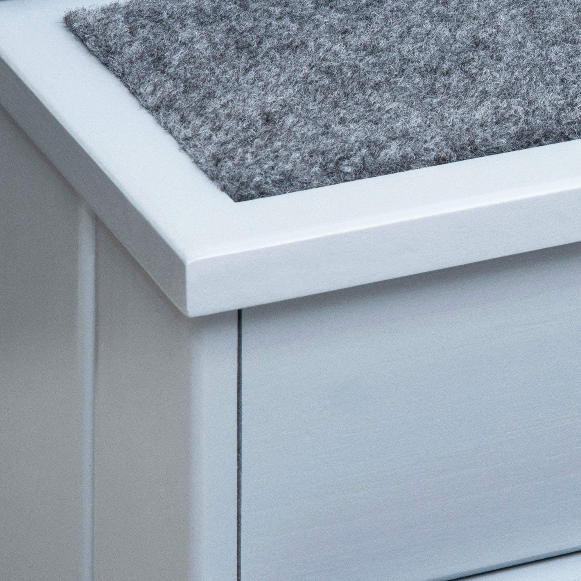 Logidon Hondentrap Hout 3 Treden Tapijt Grijs 40,5x44,5x38 cm