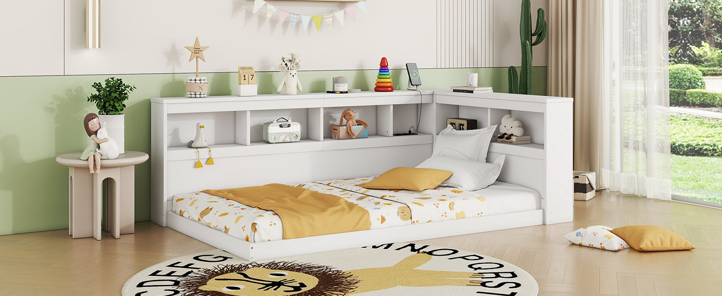 Logidon daybed 90x200 slaapbank lattenbodem stopcontact USB wit