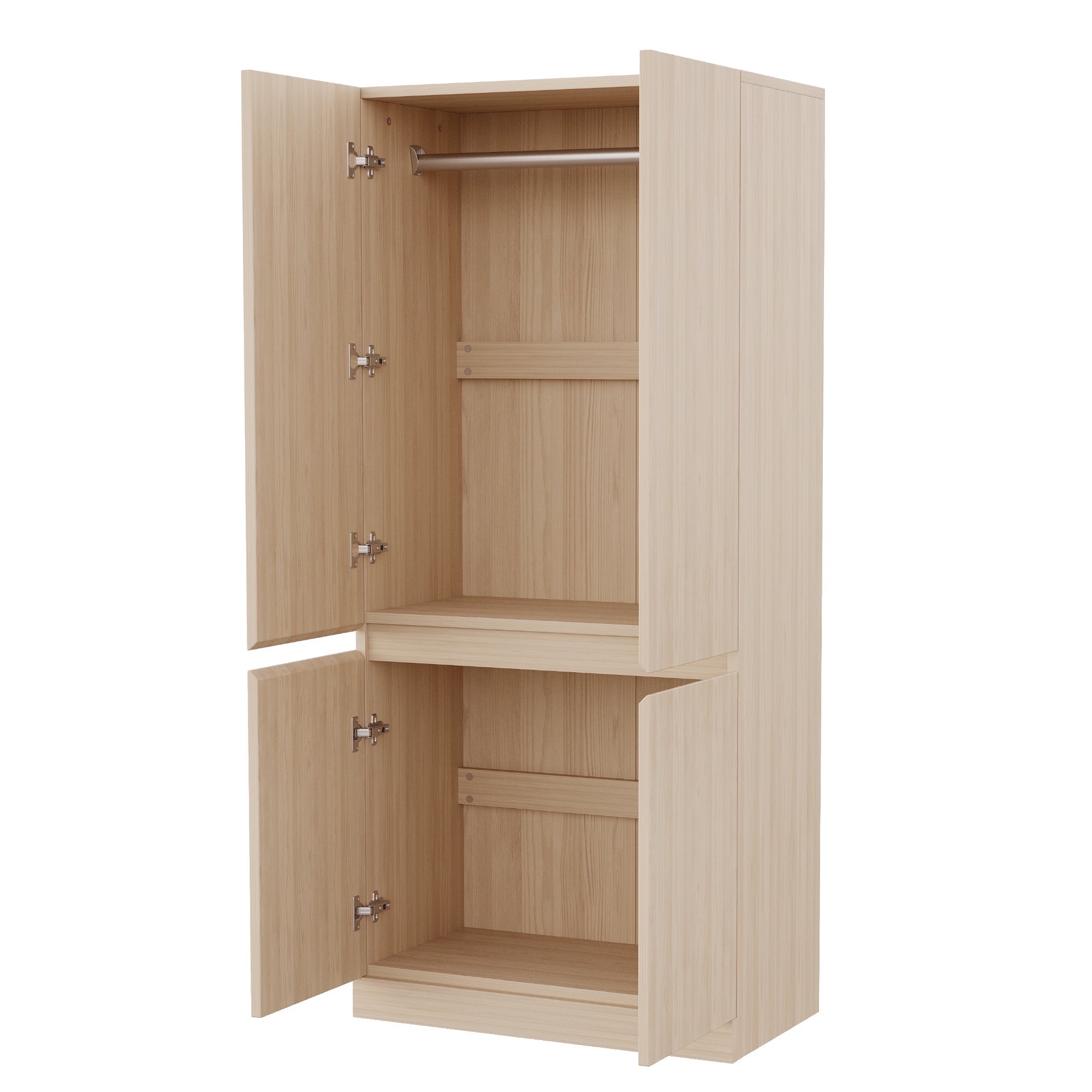Logidon kledingkast 70x40x170 cm dubbele deur design houtkleur