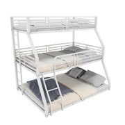 Logidon stapelbed 90x200 cm driedubbel metalen bedframe wit