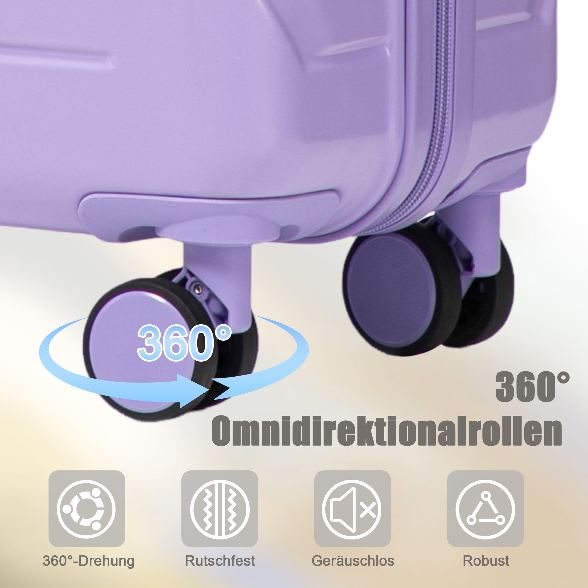 Logidon 4-delige ABS Spinnerkofferset Blauw Paars 14 19 24 28 Inch