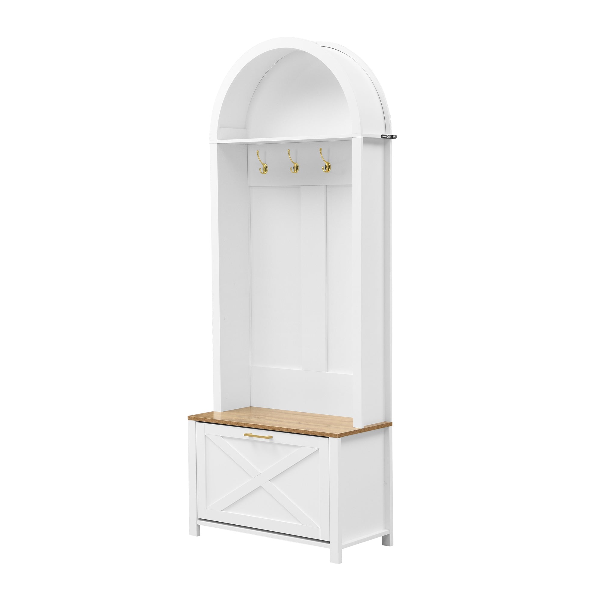 Logidon kledingkast wit MDF met schoenenrek en plank