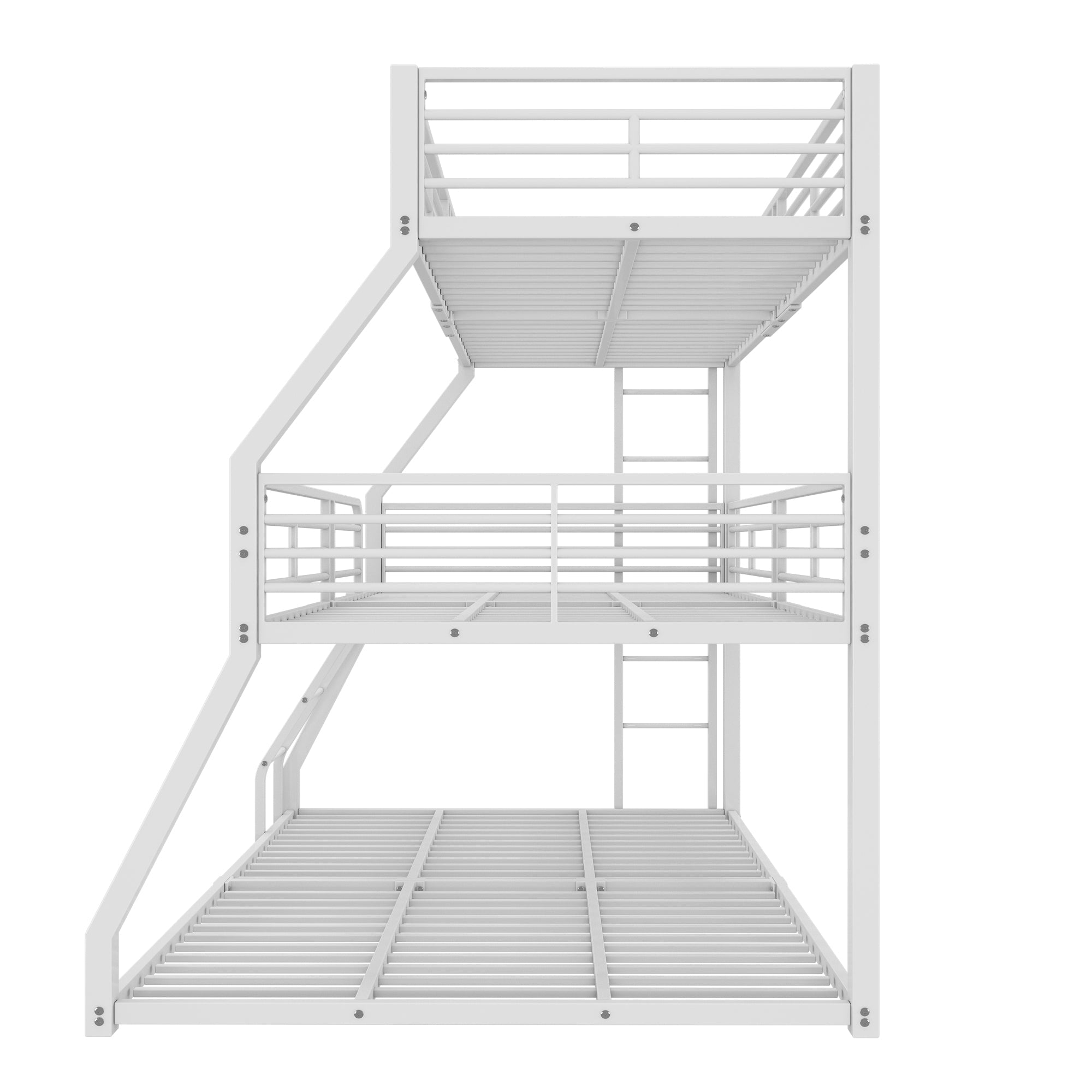 Logidon stapelbed 90x200 cm driedubbel metalen bedframe wit