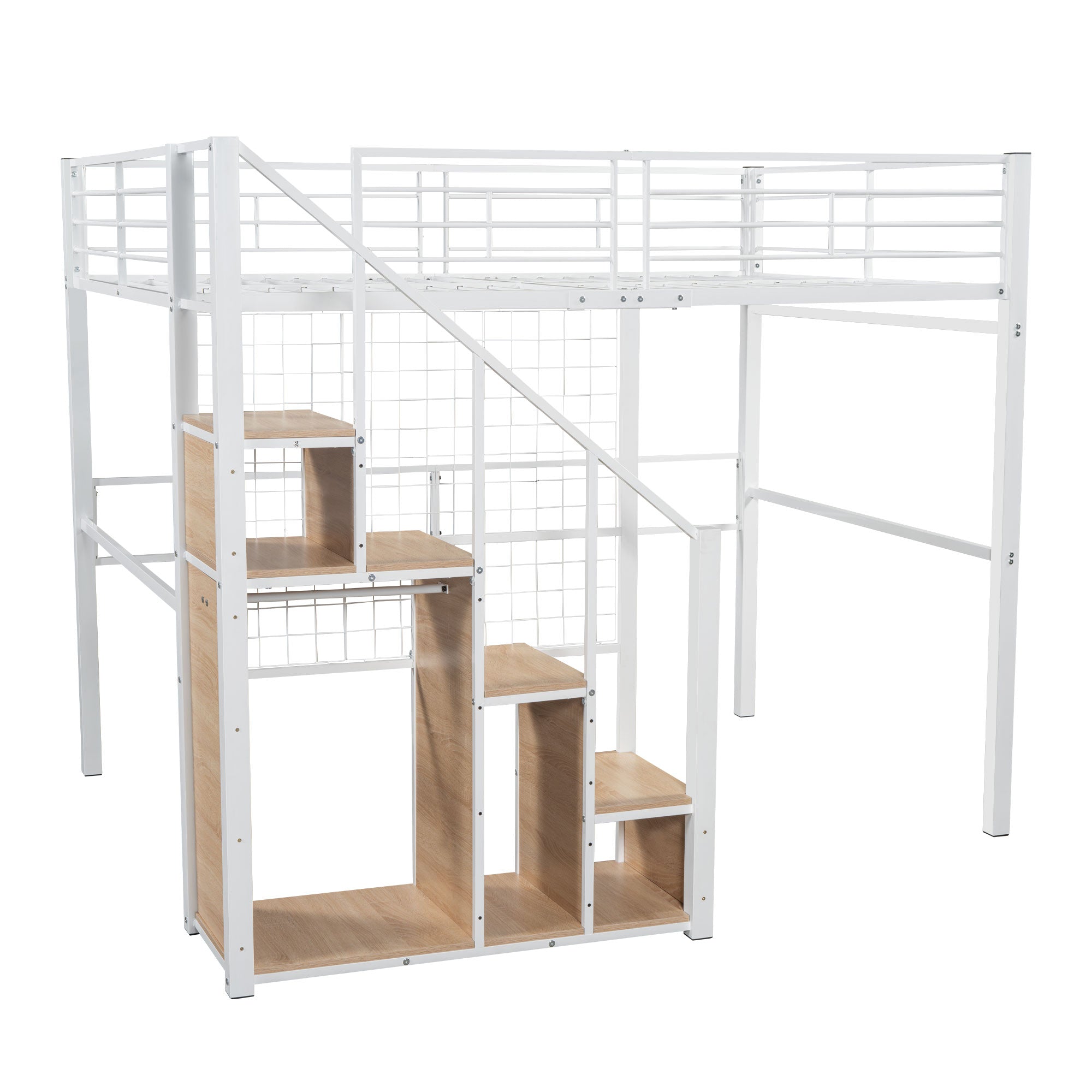 Logidon hoogslaper 140x200 met veiligheidsladder wit