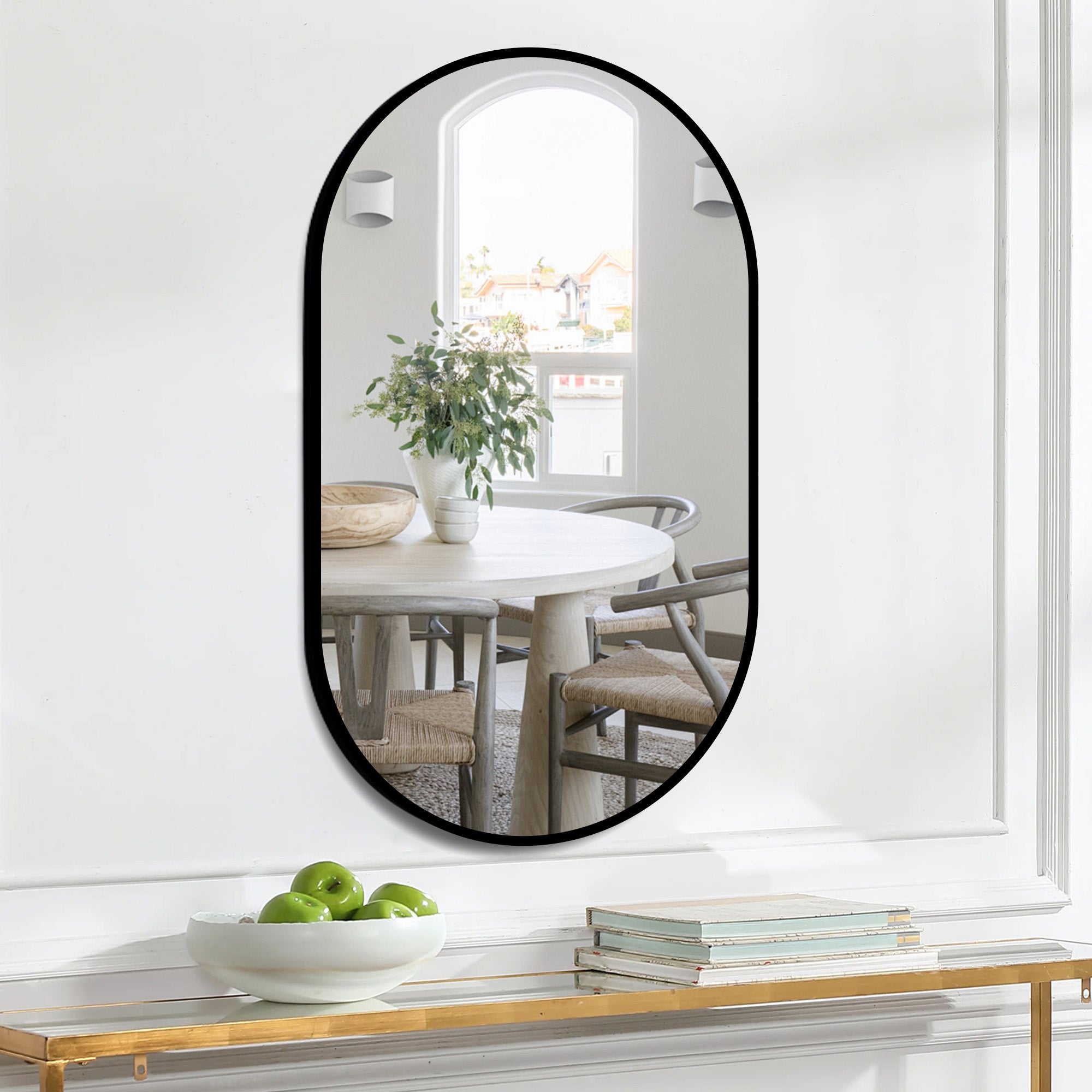 Logidon bathroom mirror 50x80cm oval silver explosion-proof glass