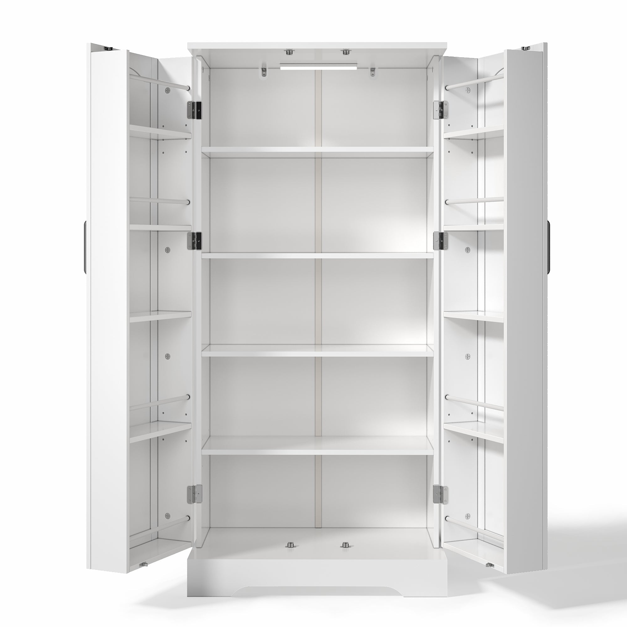Logidon 60x35x128cm witte keukenkast LED-sensorlicht verstelbare planken