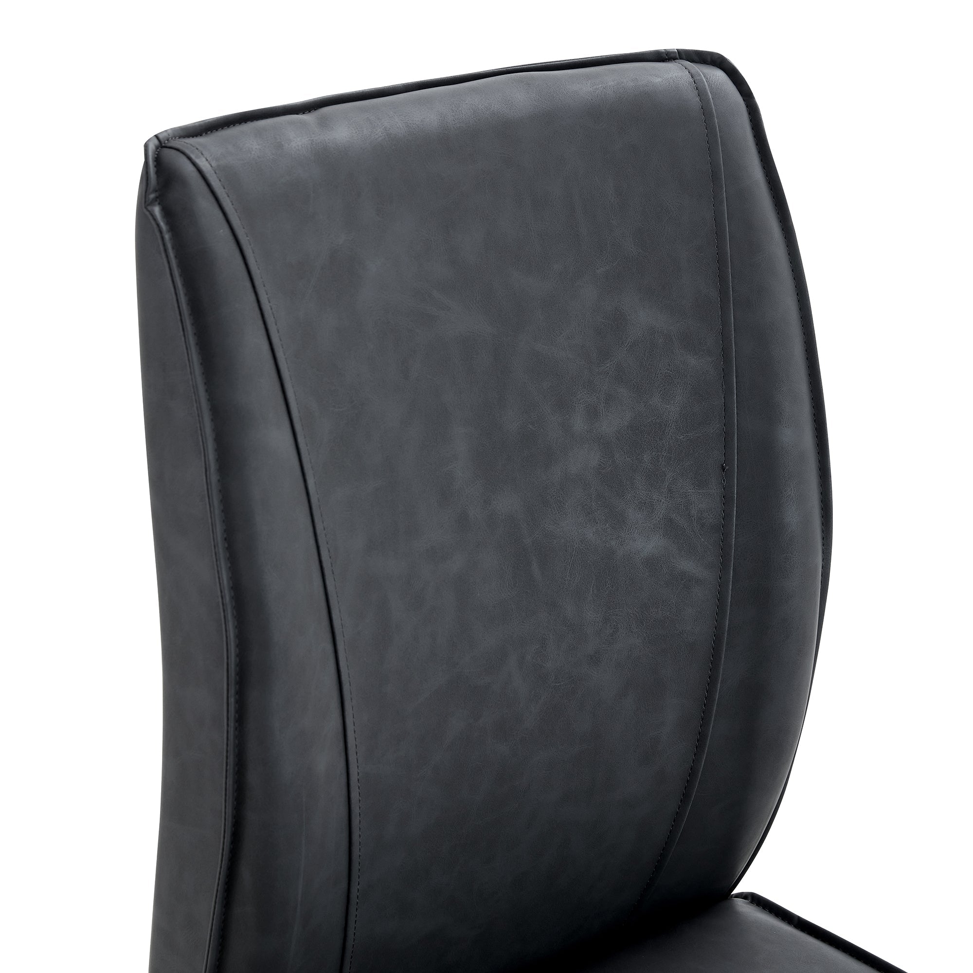 Logidon Dining Table Chair Set Gray Faux Leather With Horseskin Texture