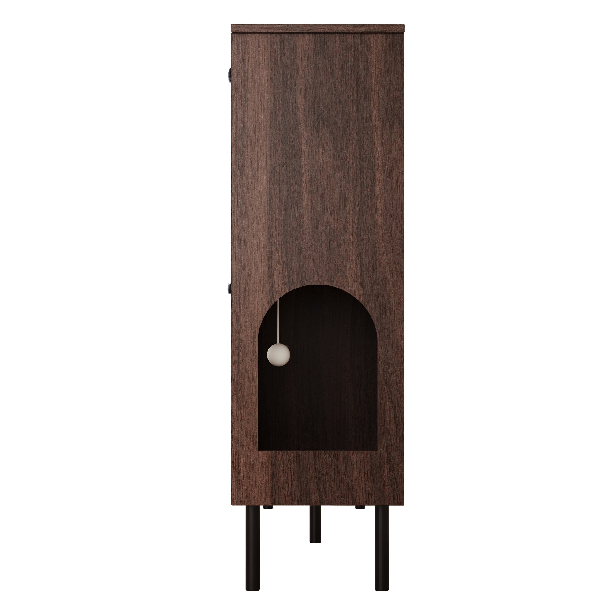 Logidon smalle schoenenkast 120x28x92 cm walnoot bruin 4 deuren