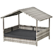 Logidon Rotan Hondenkennel met Kussen Grijs 69x98x70 cm